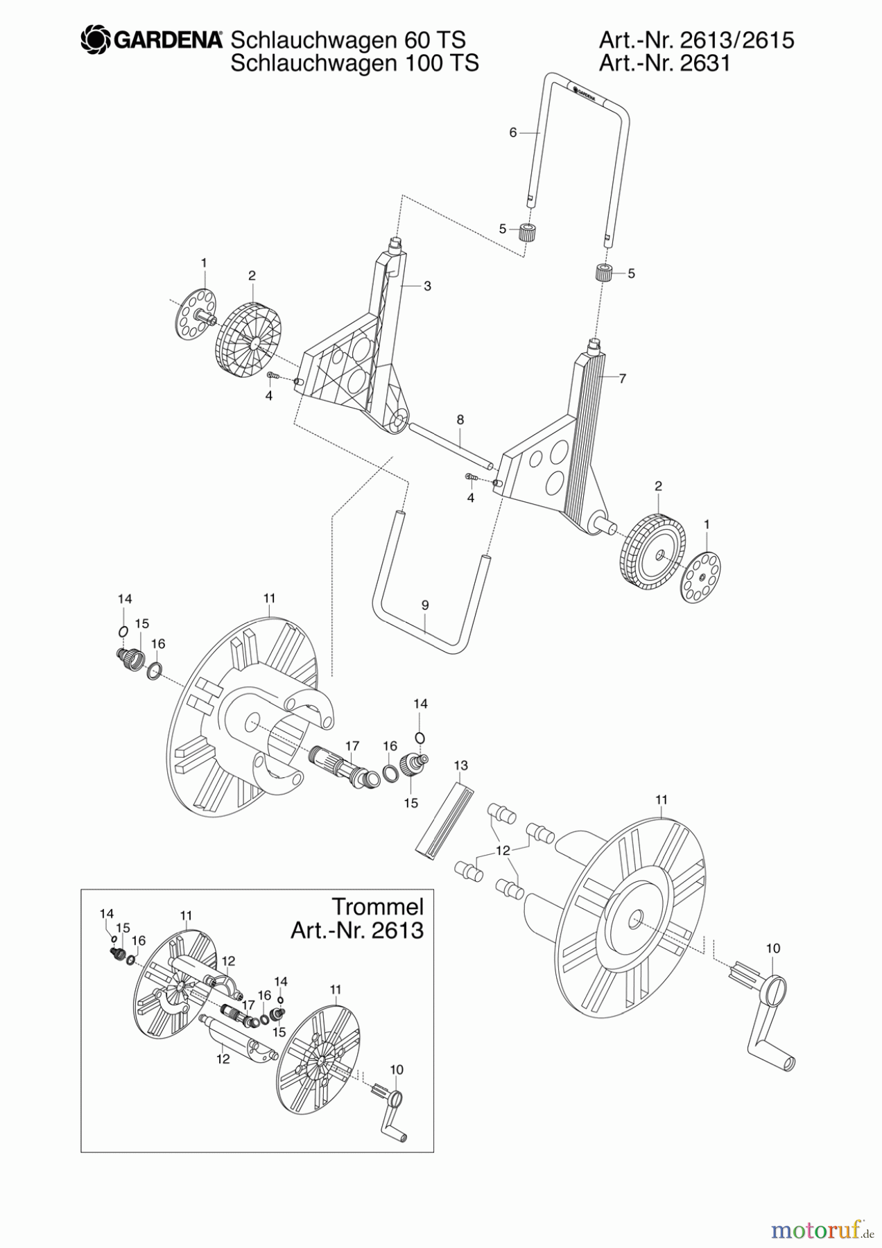  Gardena Wassertechnik Schlauchwagen Schlauchwagen 100 TS