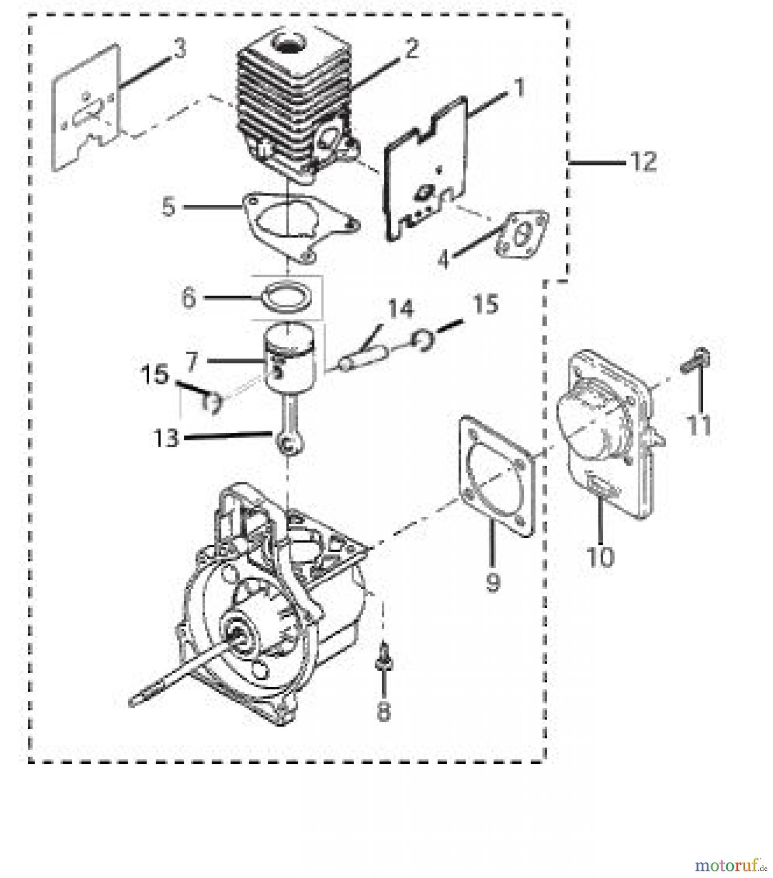  Homelite Motorsensen F3045 (Baujahr 2005-2010) Zylinder, Kolben