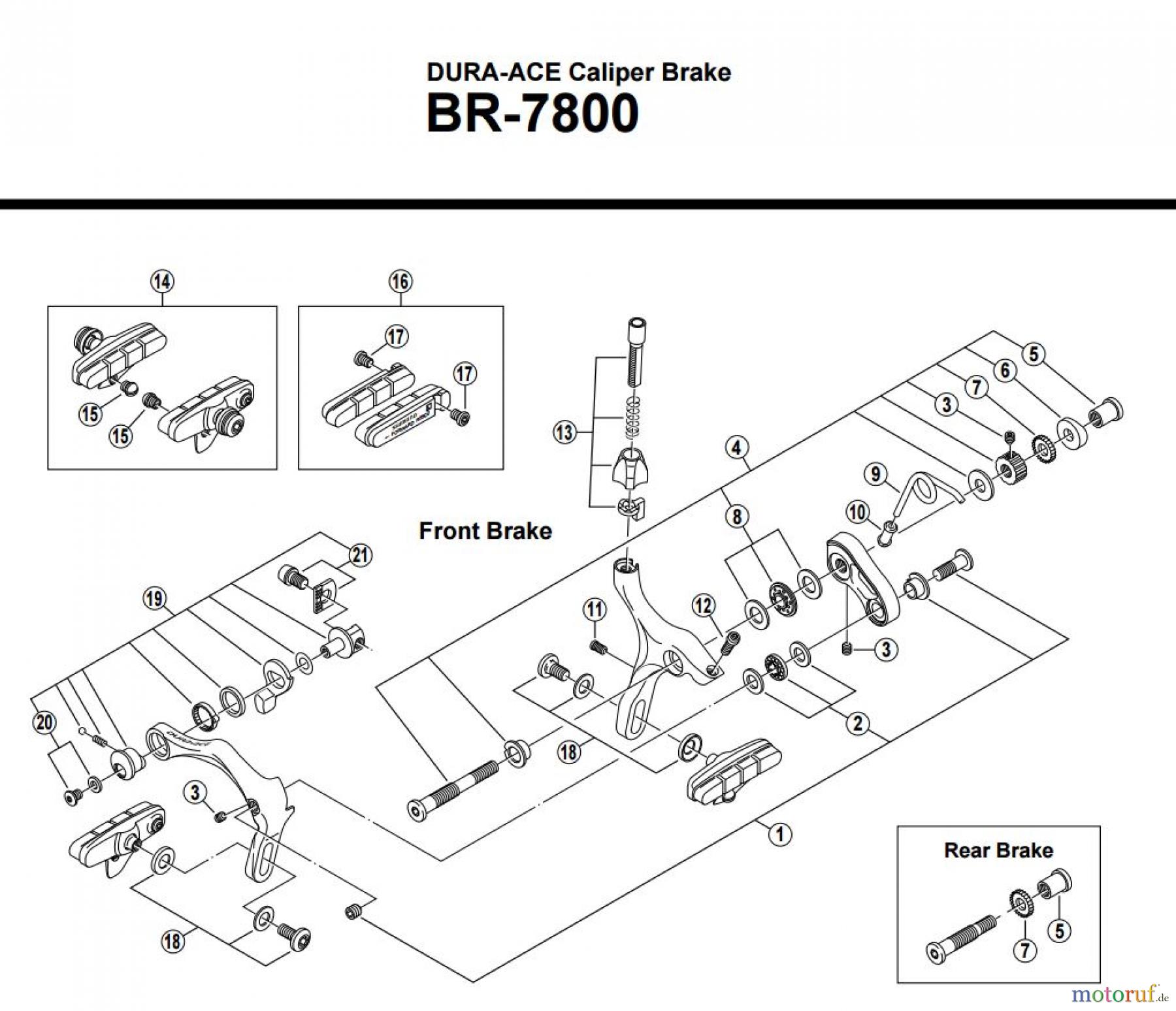  Shimano BR Brake - Bremse BR-7800 -2249A DURA-ACE Caliper Brake