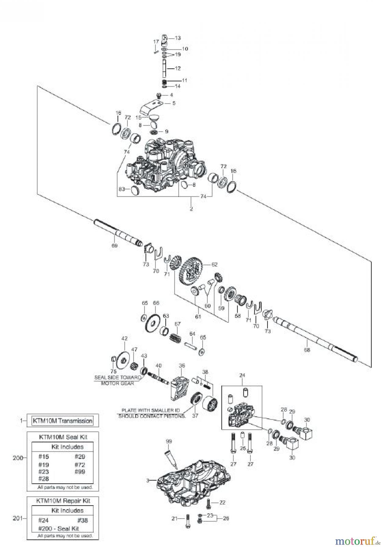  Global Garden Products GGP Frontmäher XK_XK4 SERIES 2009 KANZAKI GETRIEBE KTM 10M