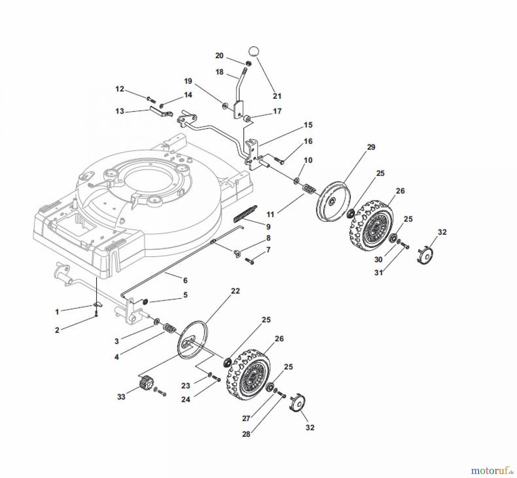  Global Garden Products GGP Rasenmäher Benzin Mit Antrieb 2017 MC 534 TR 4S Wheel Ø 190 and Hub Cap