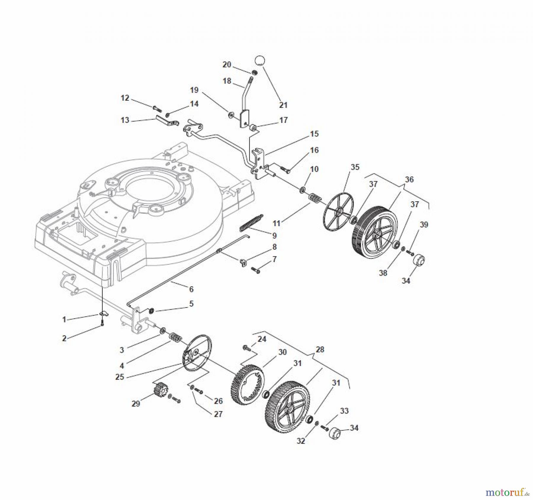  Global Garden Products GGP Rasenmäher Benzin Mit Antrieb 2017 MC 534 TR/E 4S Wheel Ø 205 and Hub Cap