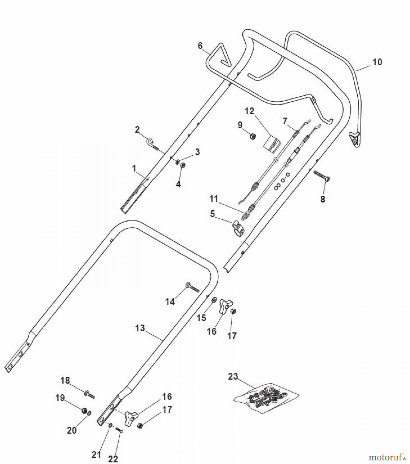  Global Garden Products GGP Rasenmäher Benzin Mit Antrieb 2017 MP1 504 SQ Handle, Upper Part