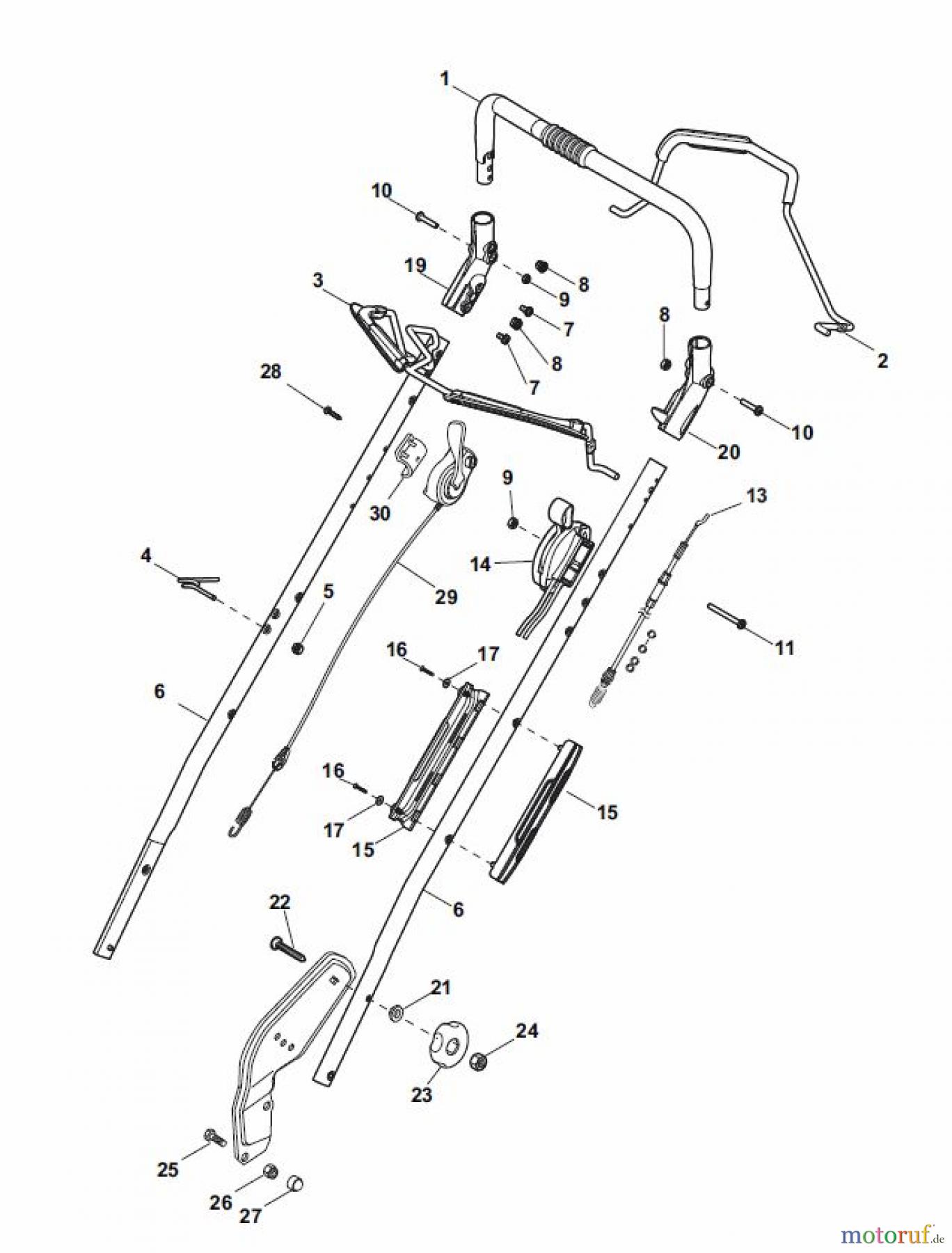  Global Garden Products GGP Rasenmäher Benzin Mit Antrieb 2017 NP 534 W TR Handle, Upper Part BBC