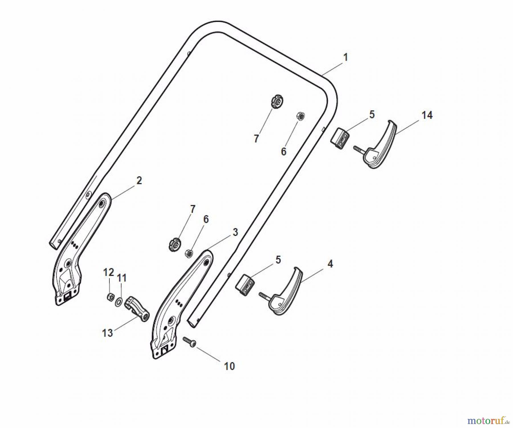  Global Garden Products GGP Rasenmäher Benzin Mit Antrieb 2017 NTL 484 TR/E 4S - TRQ/E 4S Handle, Lower Part - LUX