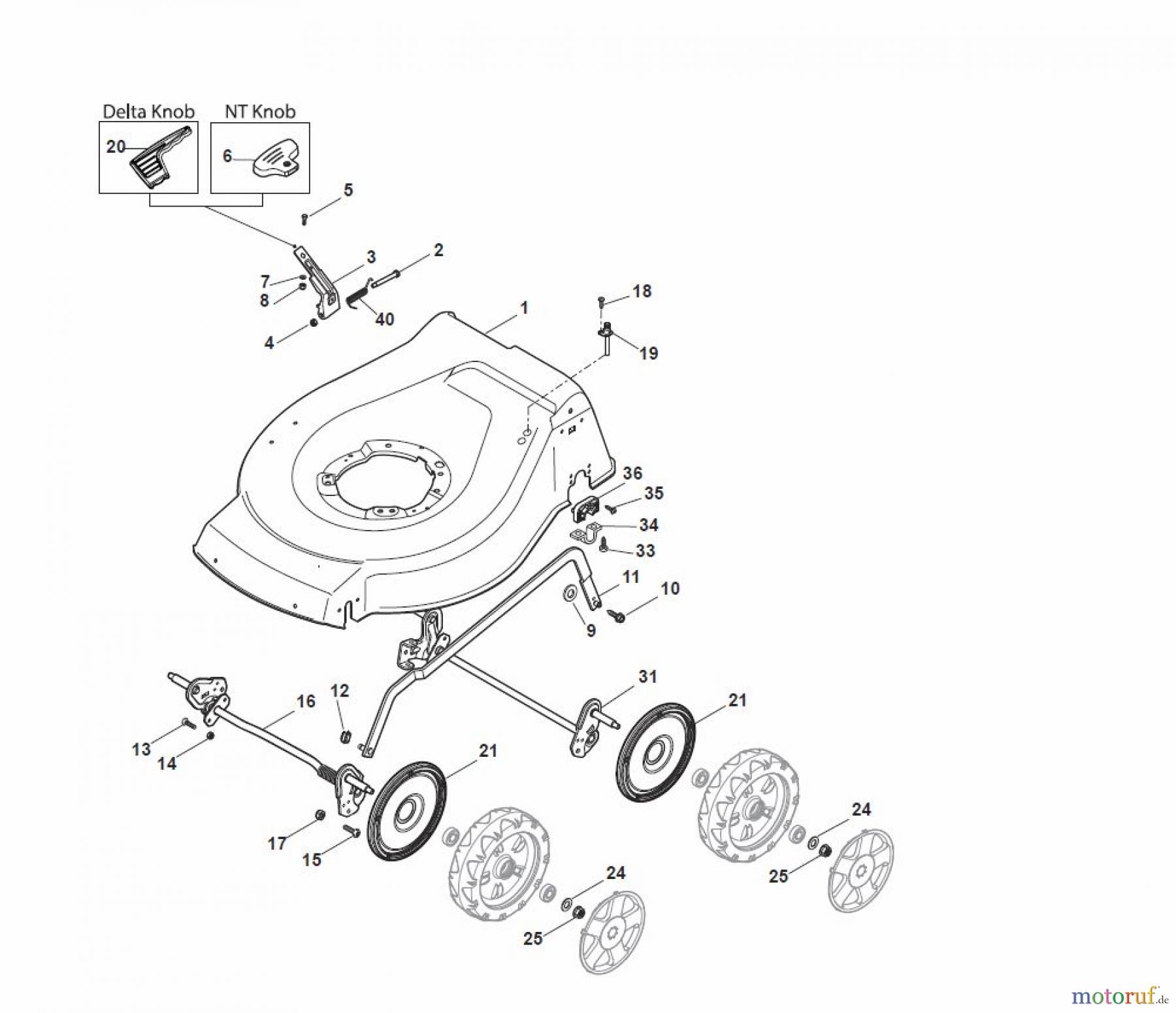  Global Garden Products GGP Rasenmäher Benzin Ohne Antrieb 2017 NTL 534 - 534 Q Deck And Height Adjusting