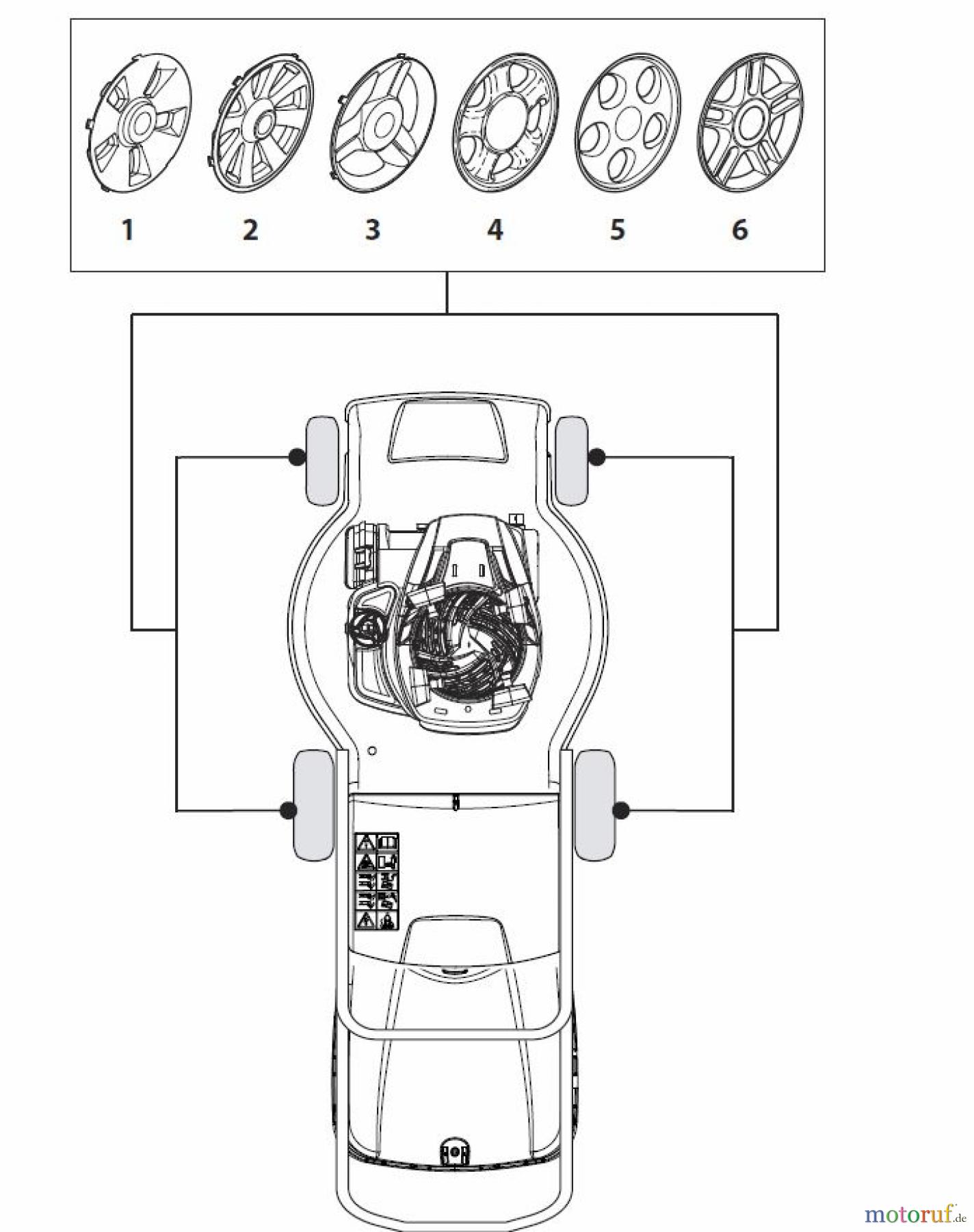  Global Garden Products GGP Rasenmäher Elektro Ohne Antrieb 2017 NT 480 - 480 Q Hub Caps