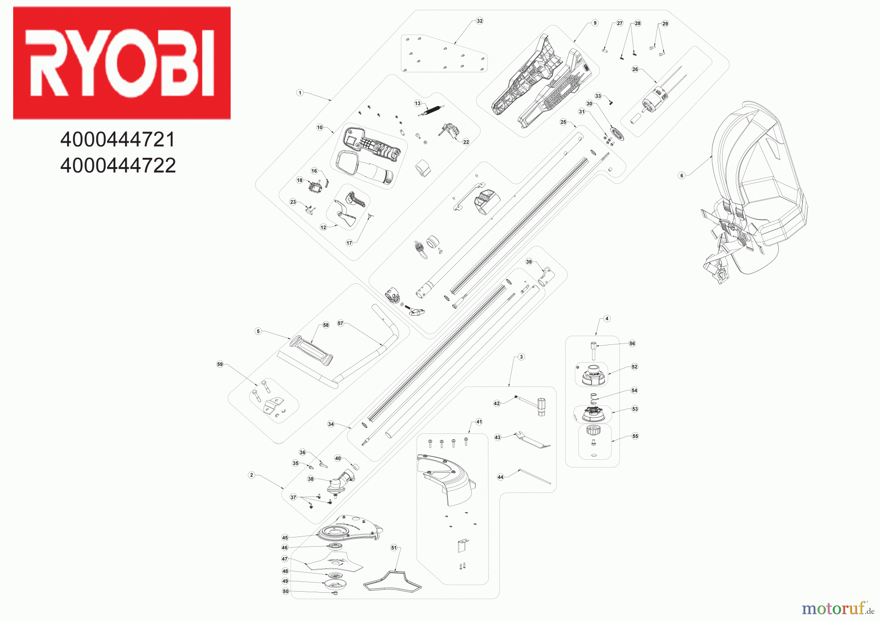  Ryobi Sensen Freischneider Akku RBC18X20B4F 18 V Akku-Sense RBC18X20B4F 18 V Akku-Sense