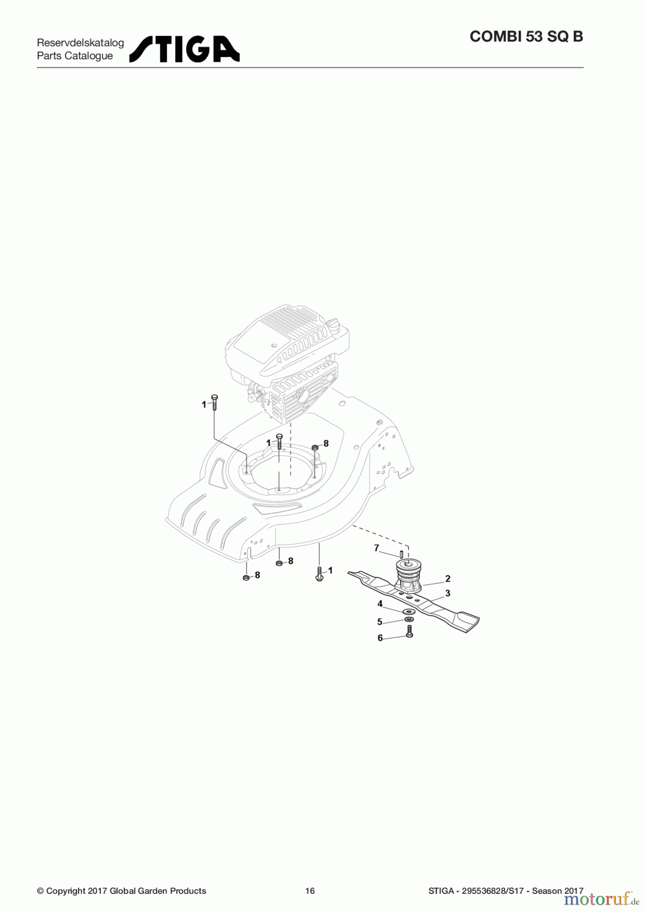  Stiga Rasenmäher Baujahr 2017 Benzin Mit Antrieb 2017 COMBI 53 SQ B 295536828/S17 - Season 2017 Blade