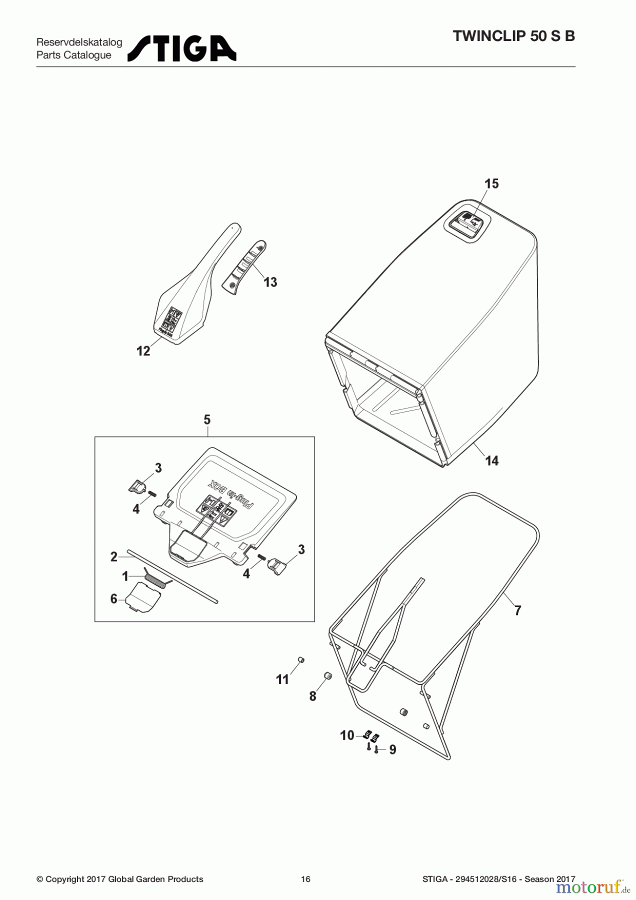  Stiga Rasenmäher Benzin Mit Antrieb 2017 TWINCLIP 50 S B 294512028/S16 - Season 2017 Grass-Catcher