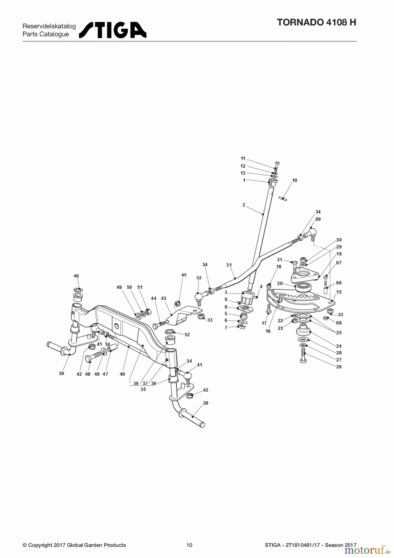  Stiga Rasentraktoren Estate, Tornado tractors 108cm Seitenauswurf Baujahr 2017 TORNADO 4108 H 2T1810481/17 - Season 2017 Steering