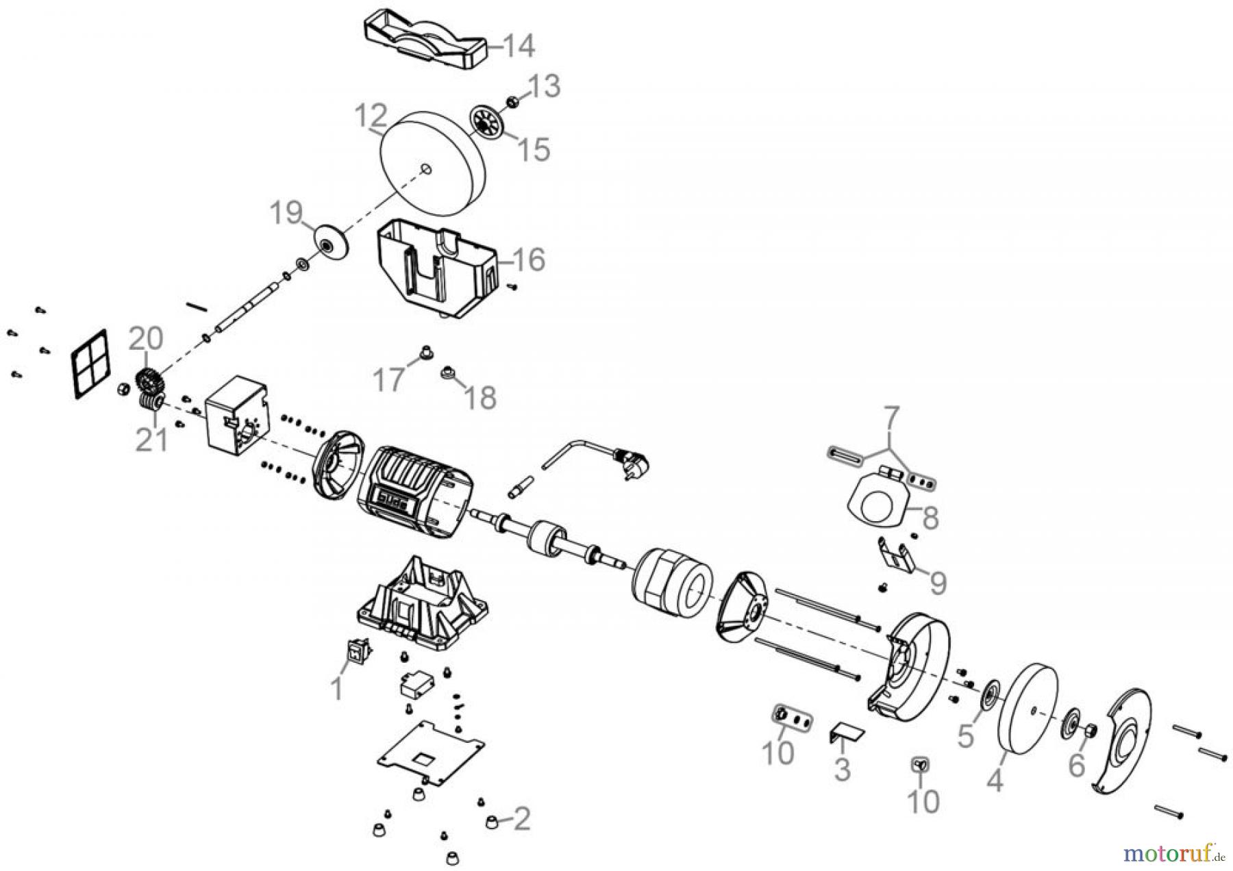  Güde Metallbearbeitung Schleifmaschinen Kombischleifer Nass- & Trockenschleifer GNS 150/200-25 - 55238 Ersatzteileversion  FSL55238-01