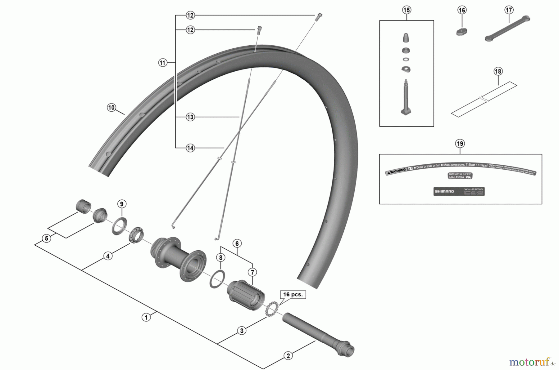  Shimano WH Wheels - Laufräder WH-RS710-C32-TL-R (-5026)