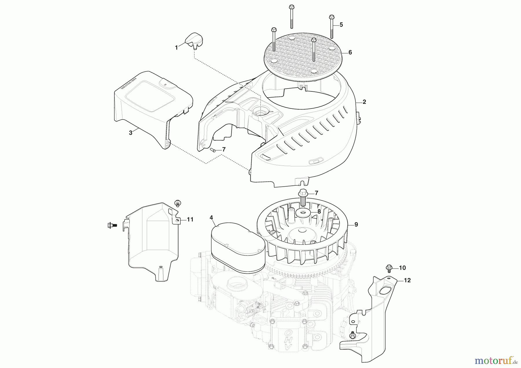  Stiga Aufsitzmäher Baujahr 2024 ESTATE 7102 W (2024) [2T0970481/ST1P] Lüfterhaube, Luftfilter