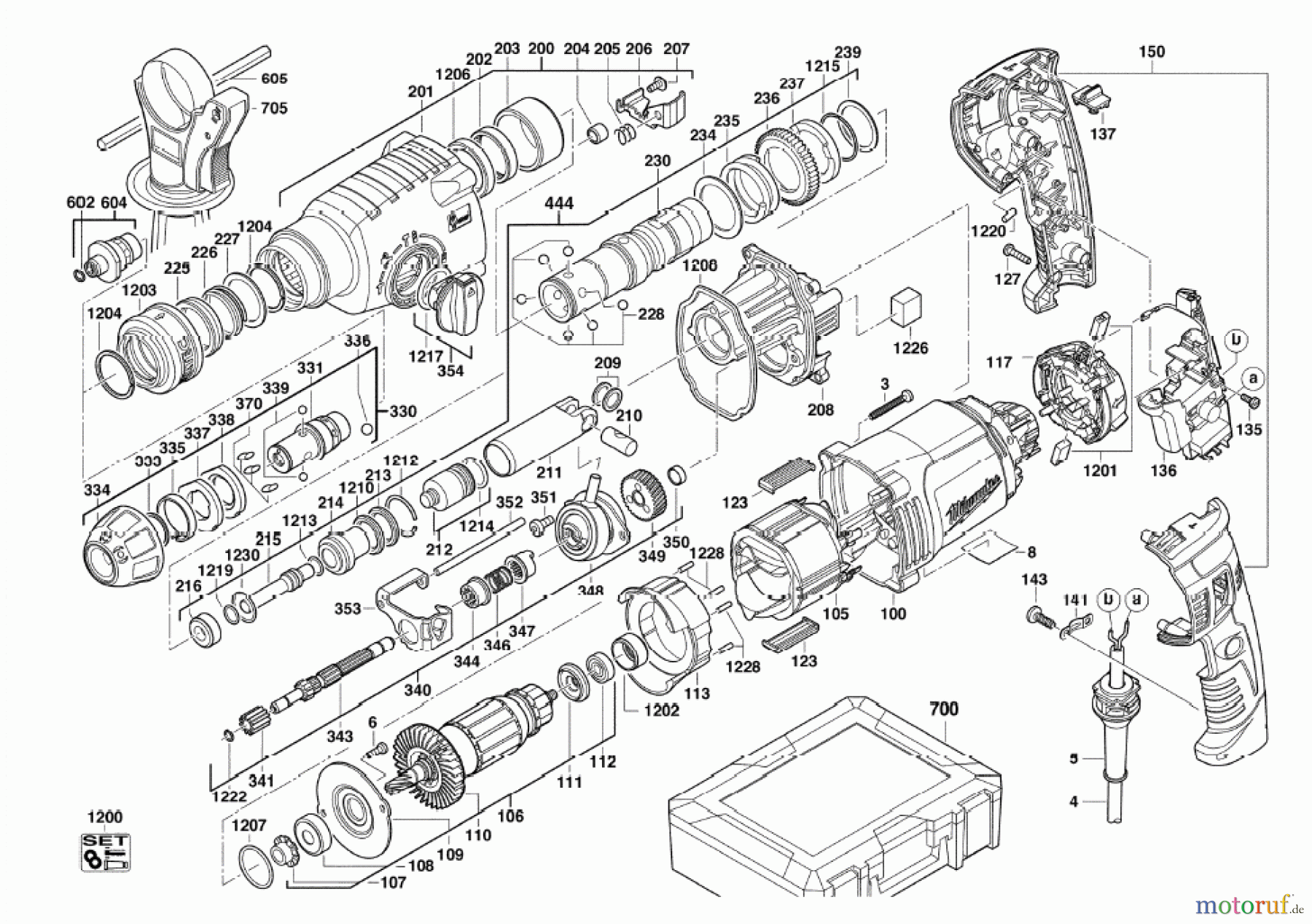  Milwaukee Kabelgeführte Geräte Bohren und Meißeln SDS-Plus PH 30 POWERX BOHRHAMMER