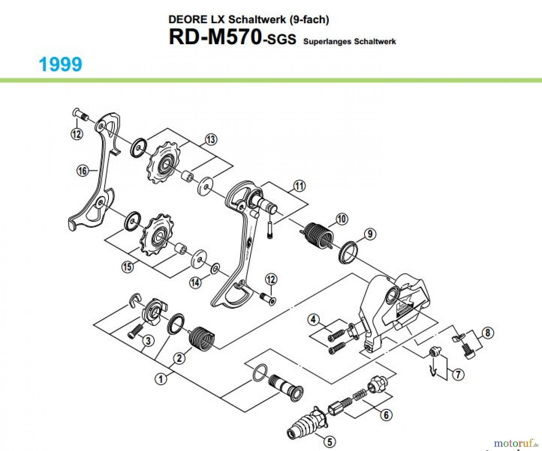  Shimano RD Rear Derailleur - Schaltwerk RD-M570-99