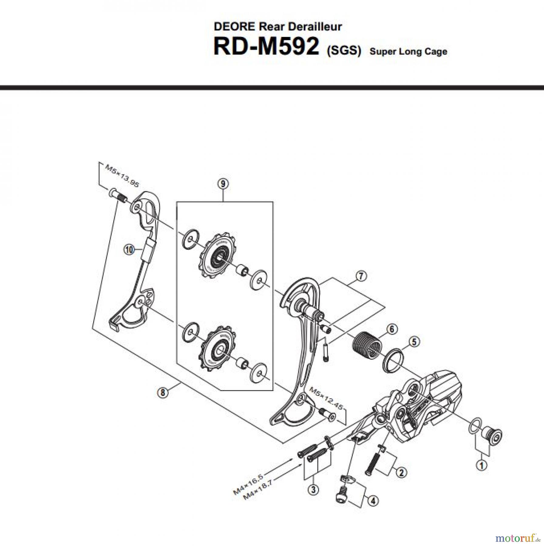  Shimano RD Rear Derailleur - Schaltwerk RD-M592-2909