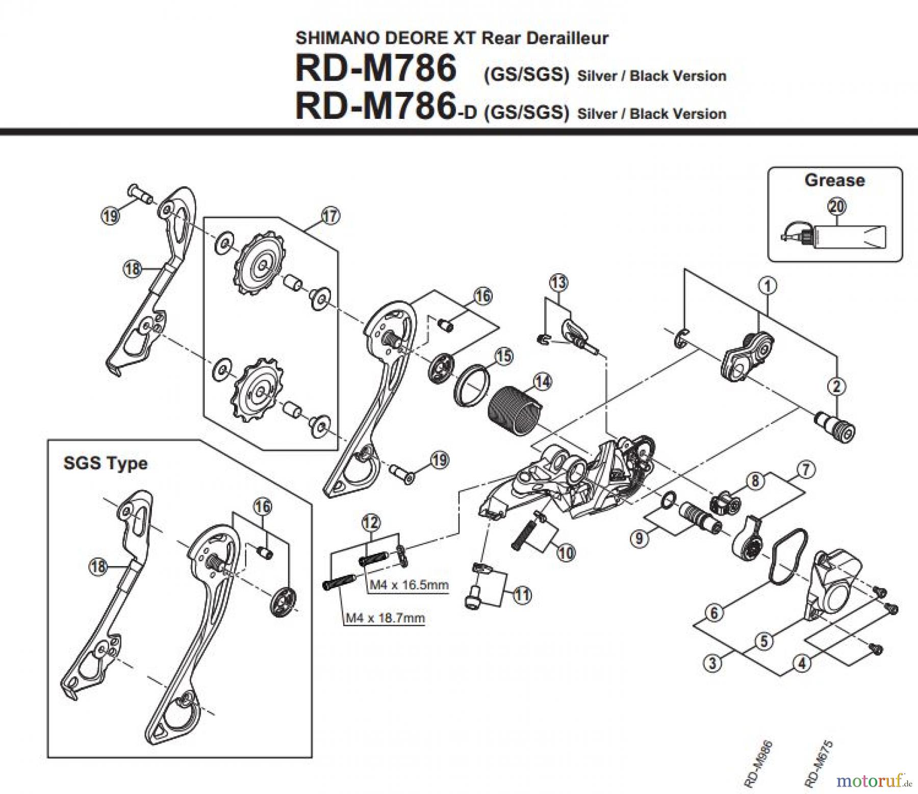  Shimano RD Rear Derailleur - Schaltwerk RD-M781-3321