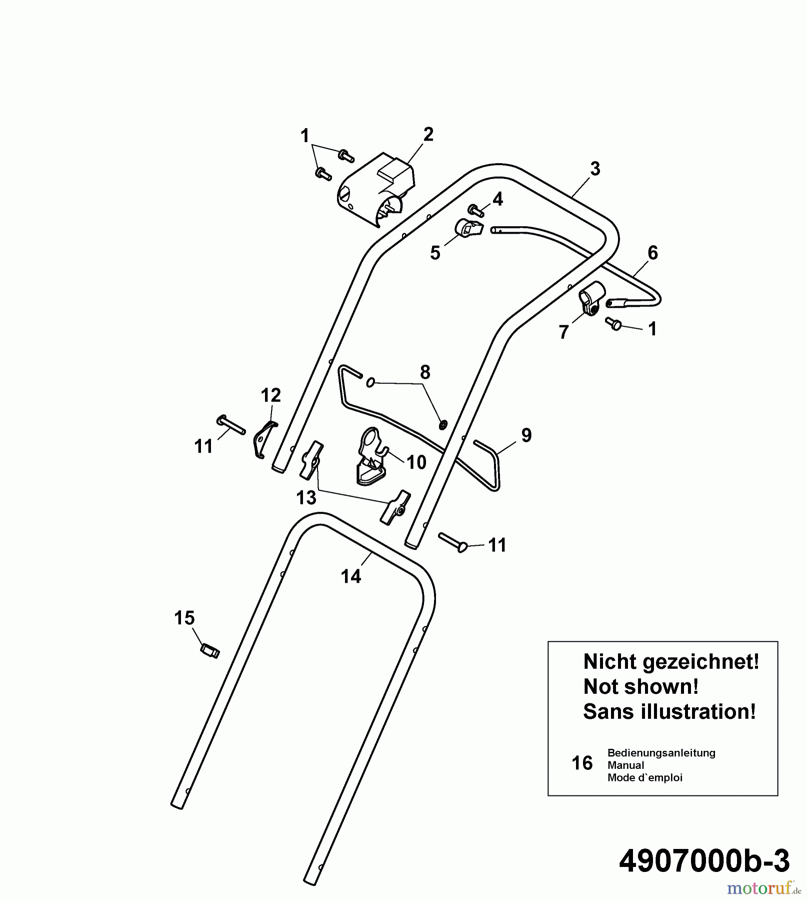  Wolf-Garten Elektromäher Compact plus 37 E 4907000 Serie B  (2007) Holm