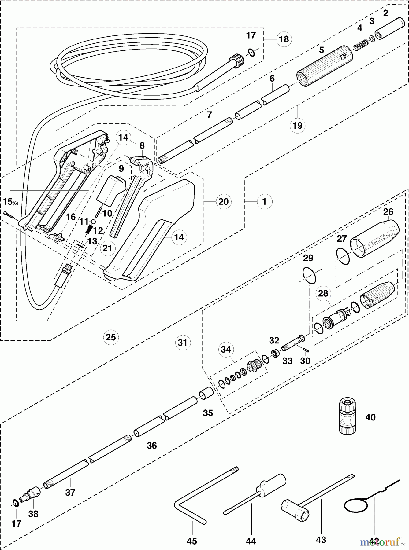  Dolmar Hochdruckreiniger Benzin HP-450 (->2000) 8  Werkzeug, Zubehör (im Lieferumfang)