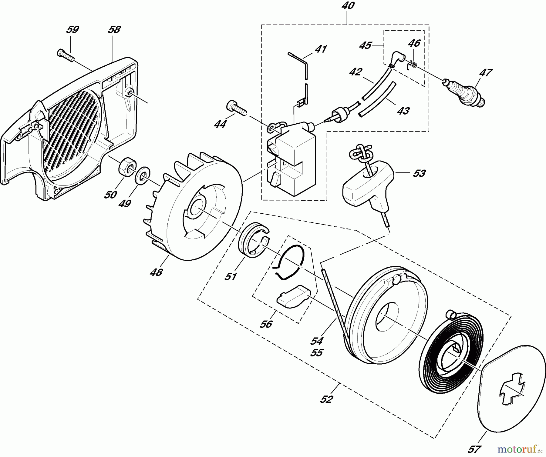  Dolmar Kettensägen Benzin Kettensäge PS-400 2  Zündelektronik, Anwerfvorrichtung