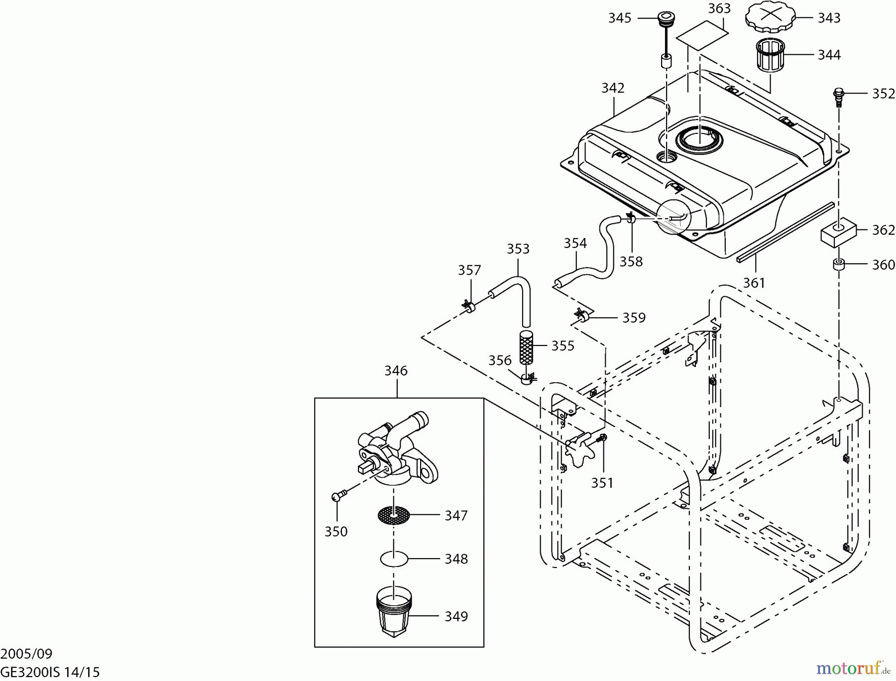  Dolmar Stromerzeuger GE-3200 IS 14  Kraftstofftank