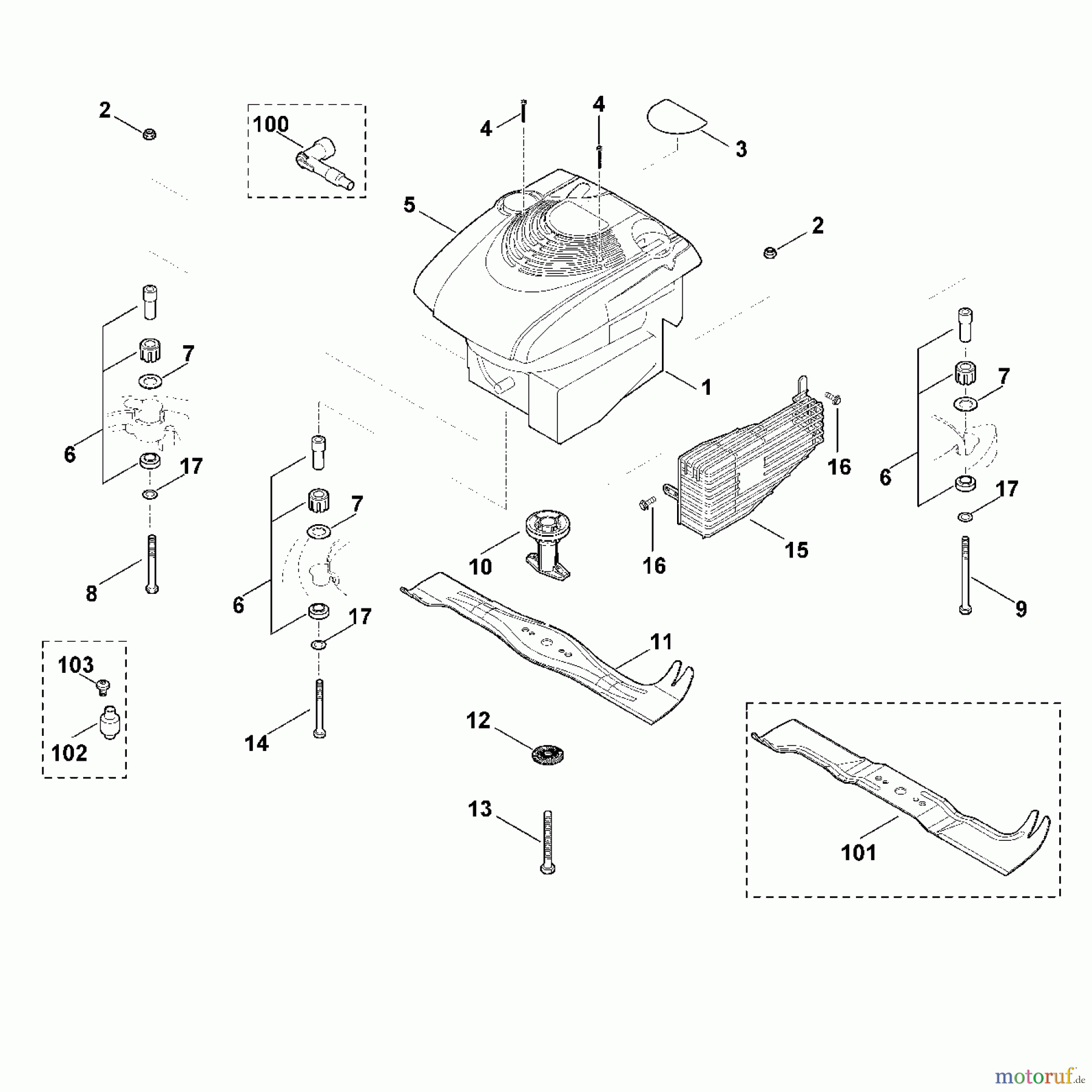  Viking Rasenmäher Benzinrasenmäher MB 655.0 GQ G - Motor, Messer