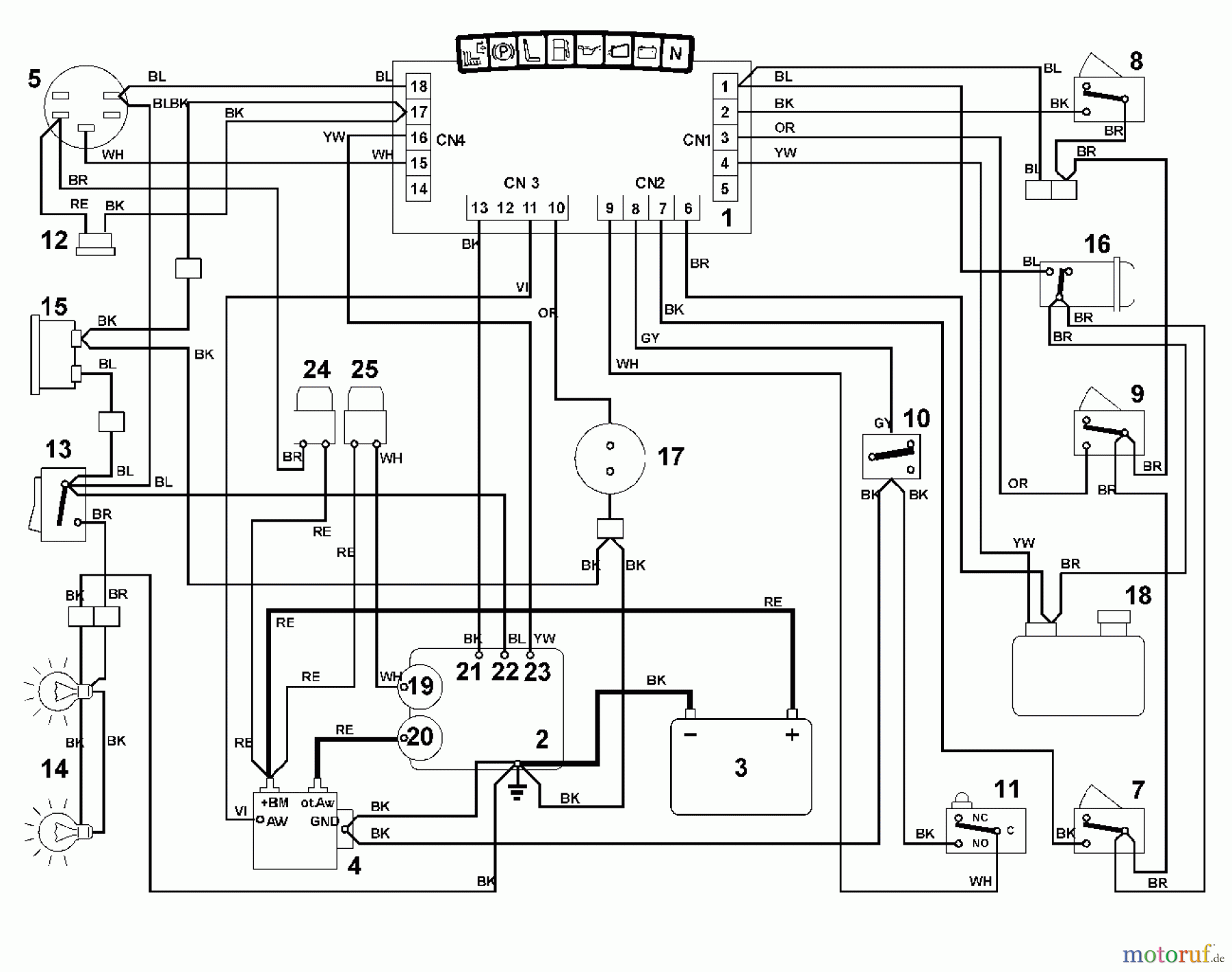Viking Aufsitzmäher Aufsitzmäher MT 795 N - Schaltplan