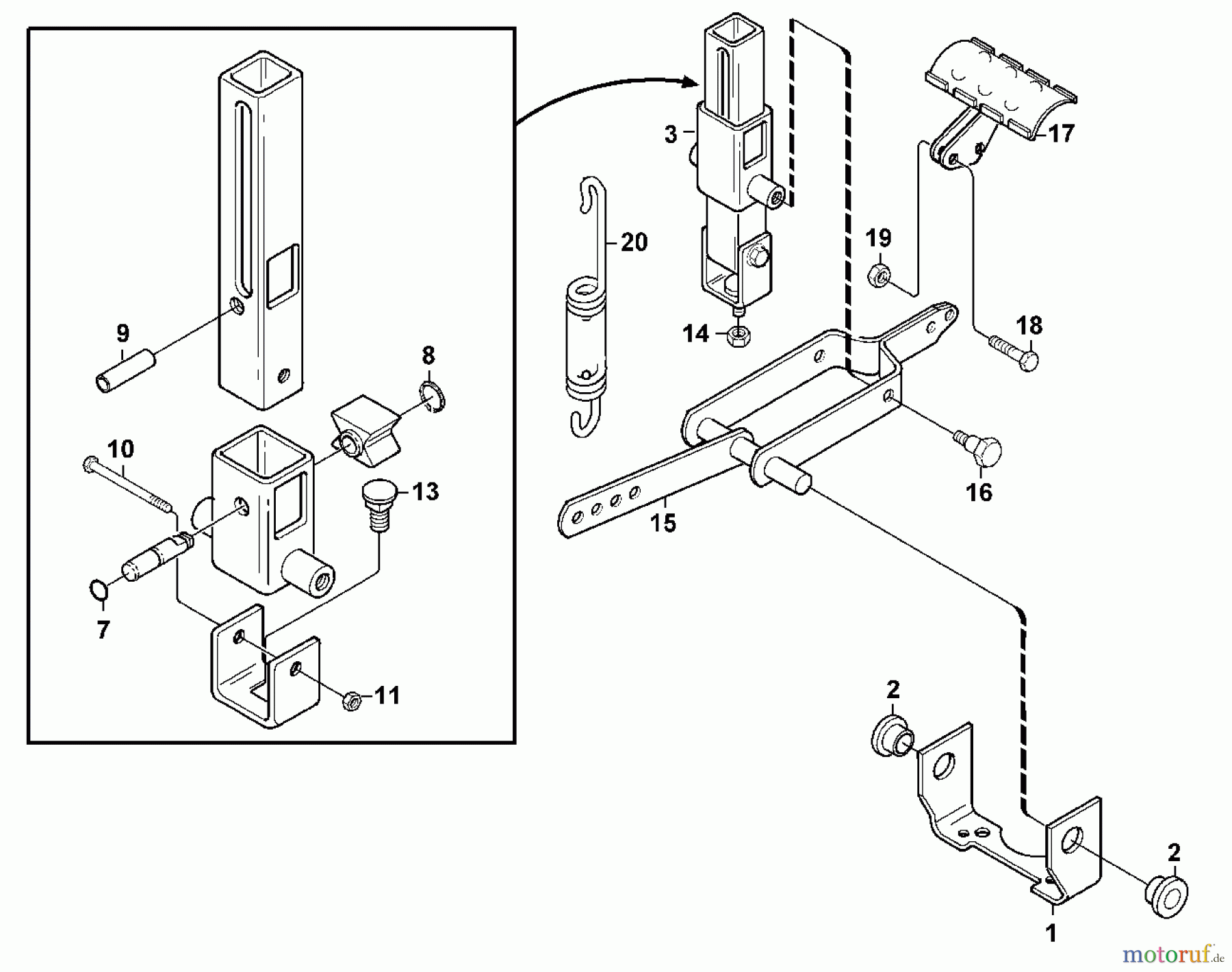 Viking Aufsitzmäher Aufsitzmäher MF 860 D - Hebevorrichtung