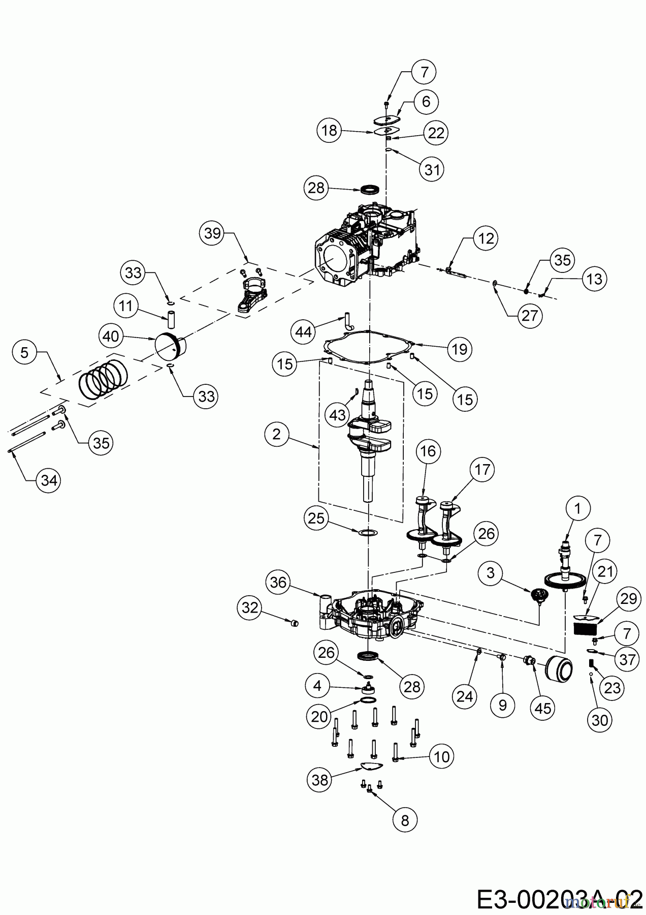  MTD-Motoren Vertikal 8X90ZUA 752Z8X90ZUA (2019) Kurbelwelle, Nockenwelle, Pleuel, Regler