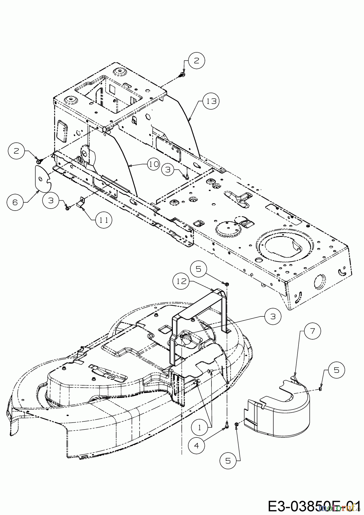  Bestgreen Rasentraktoren BG 96 SBK 13H2765F655  (2019) Abdeckungen Mähwerk F (38