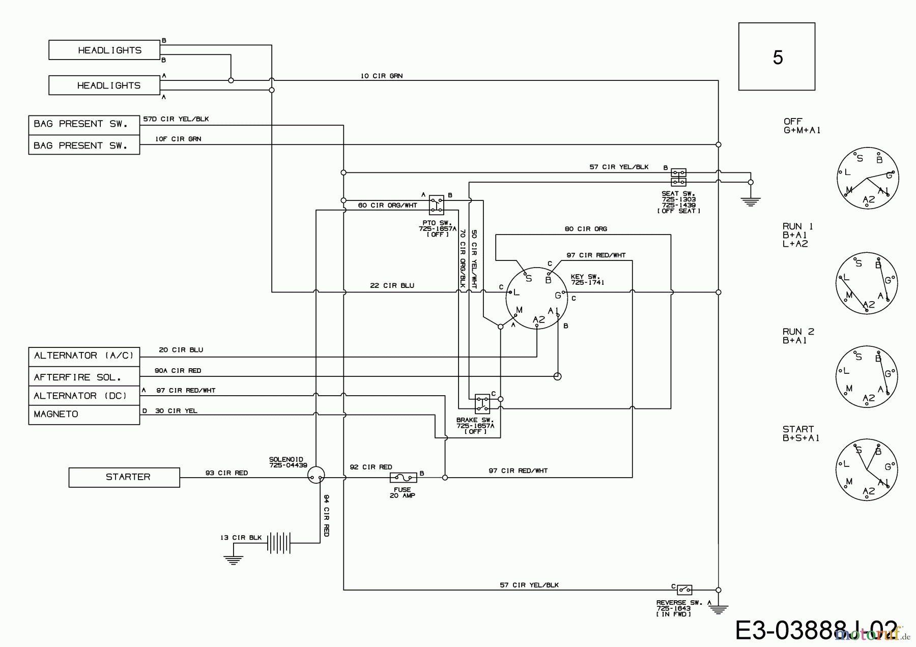  Hanseatic Rasentraktoren 92-116 T 13A2763E621  (2019) Schaltplan