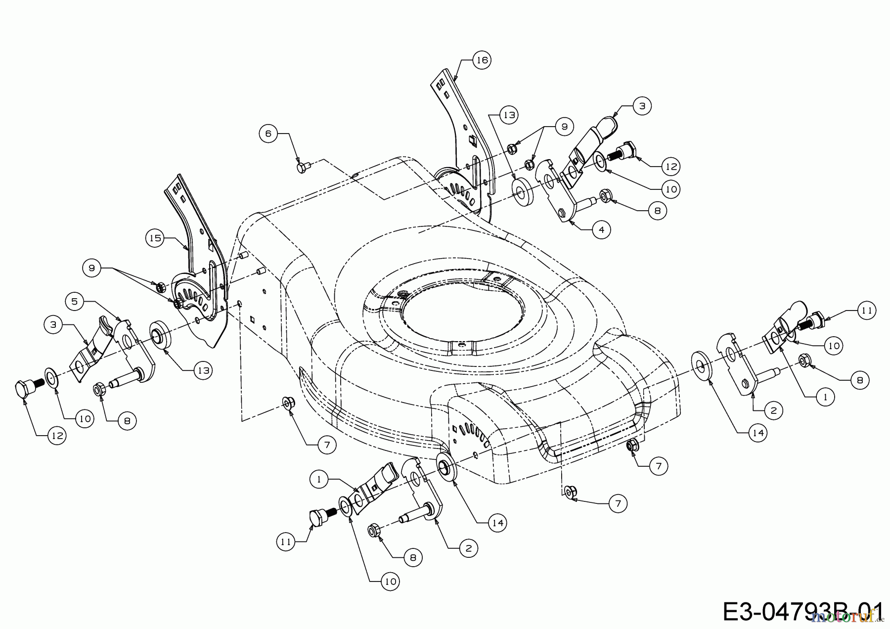  MTD Motormäher 46 B 11A-J15B600  (2018) Achsen, Höhenverstellung