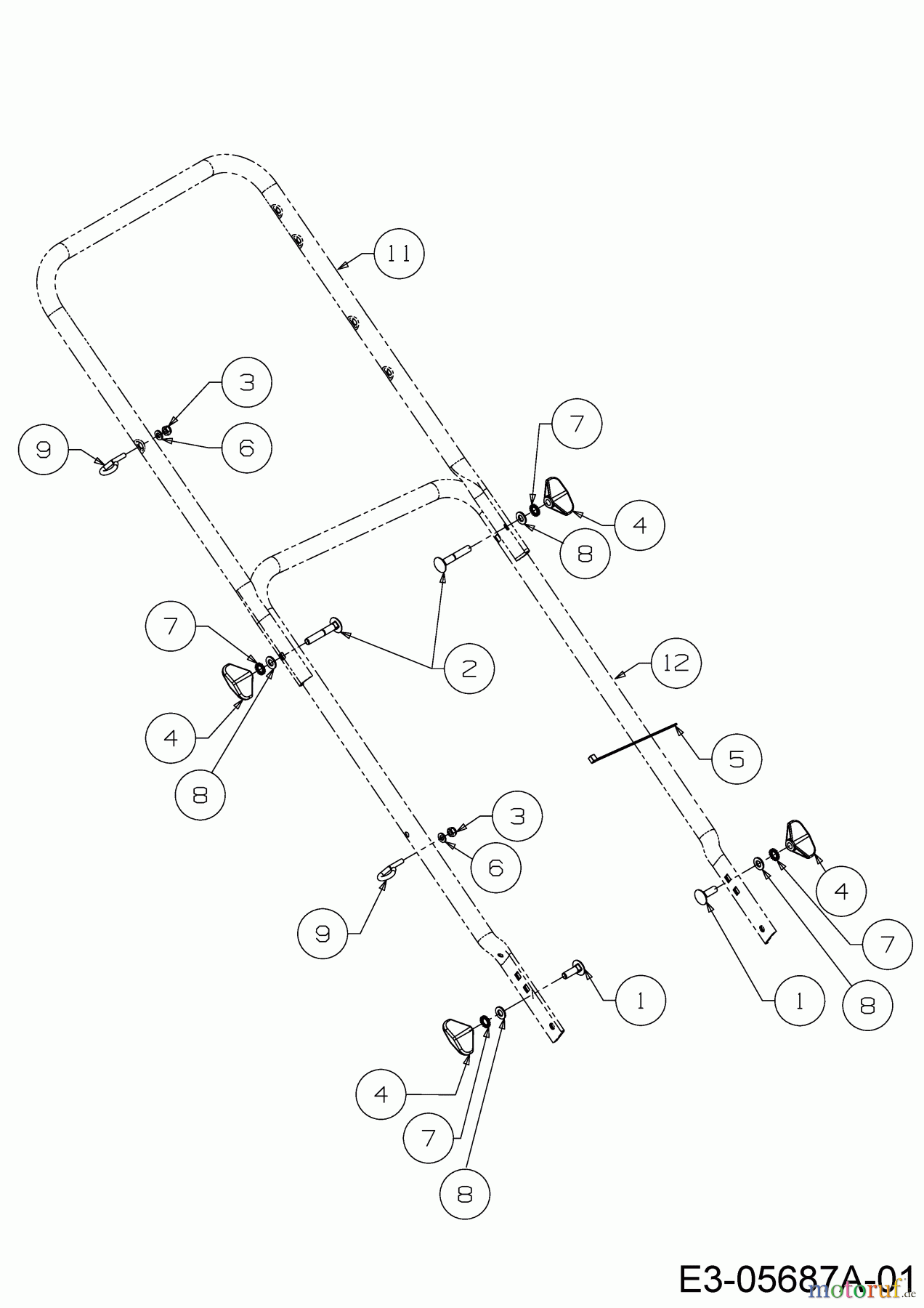  MTD Motormäher mit Antrieb 46 BS 12A-J75B600  (2020) Holm