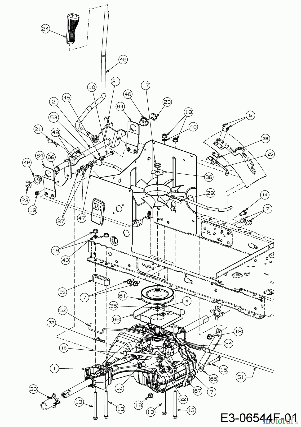  MTD Rasentraktoren LT 96 EXHB 13BM79KF682  (2019) Fahrantrieb, Hydrostat, Schalthebel