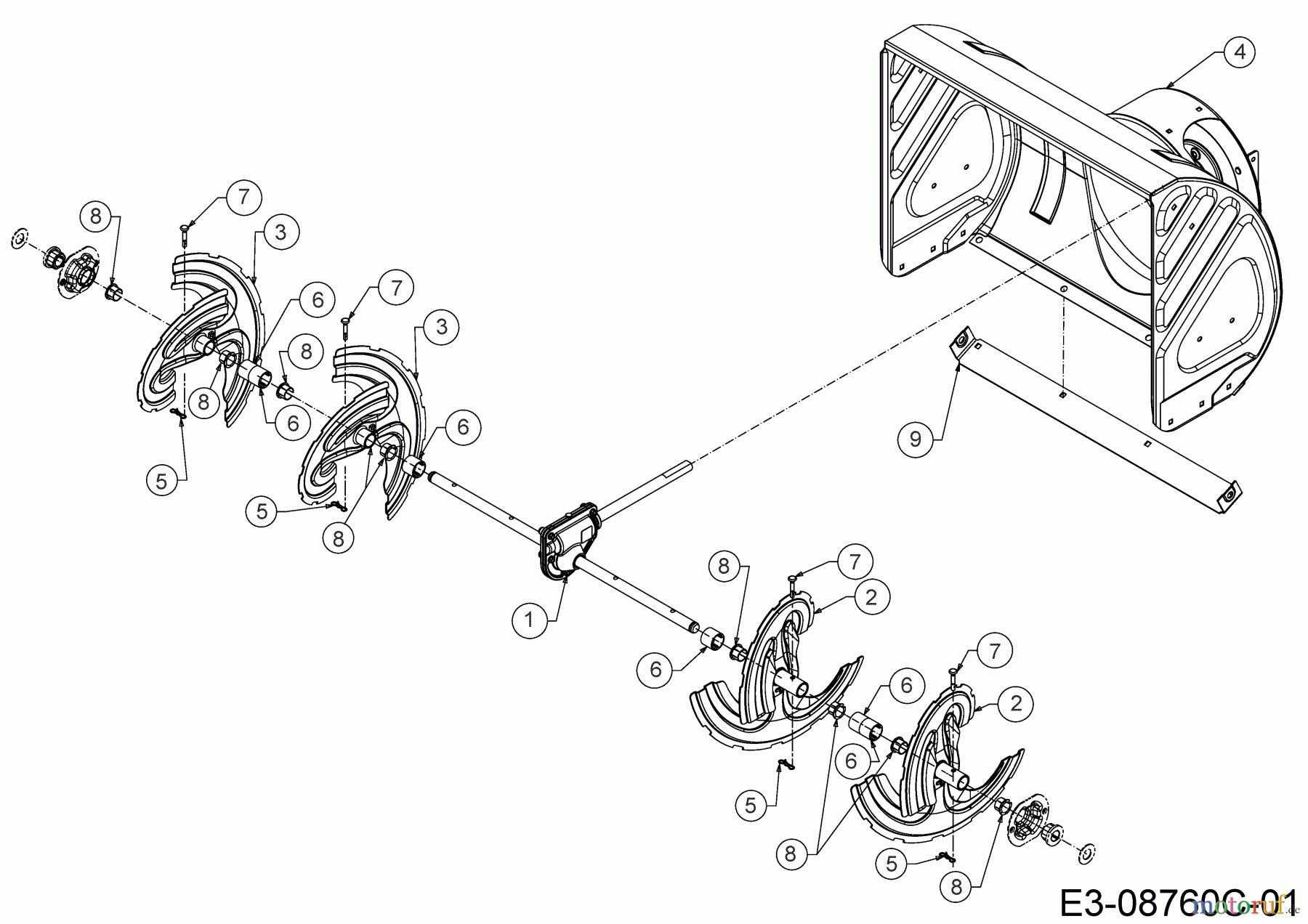  MTD Schneefräsen Optima ME 66 T 31BY7FT3678  (2021) Fräsgehäuse, Schnecke, Schneckenantrieb