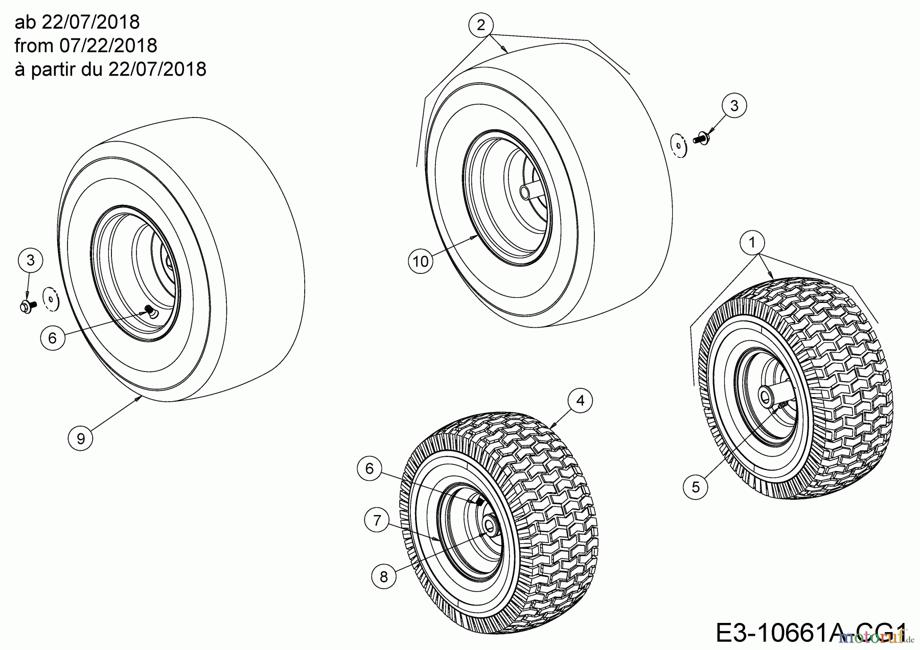  Greenbase Rasentraktoren V 182 I 13ATA1KB618 (2019) Räder 15x6 + 18x9,5