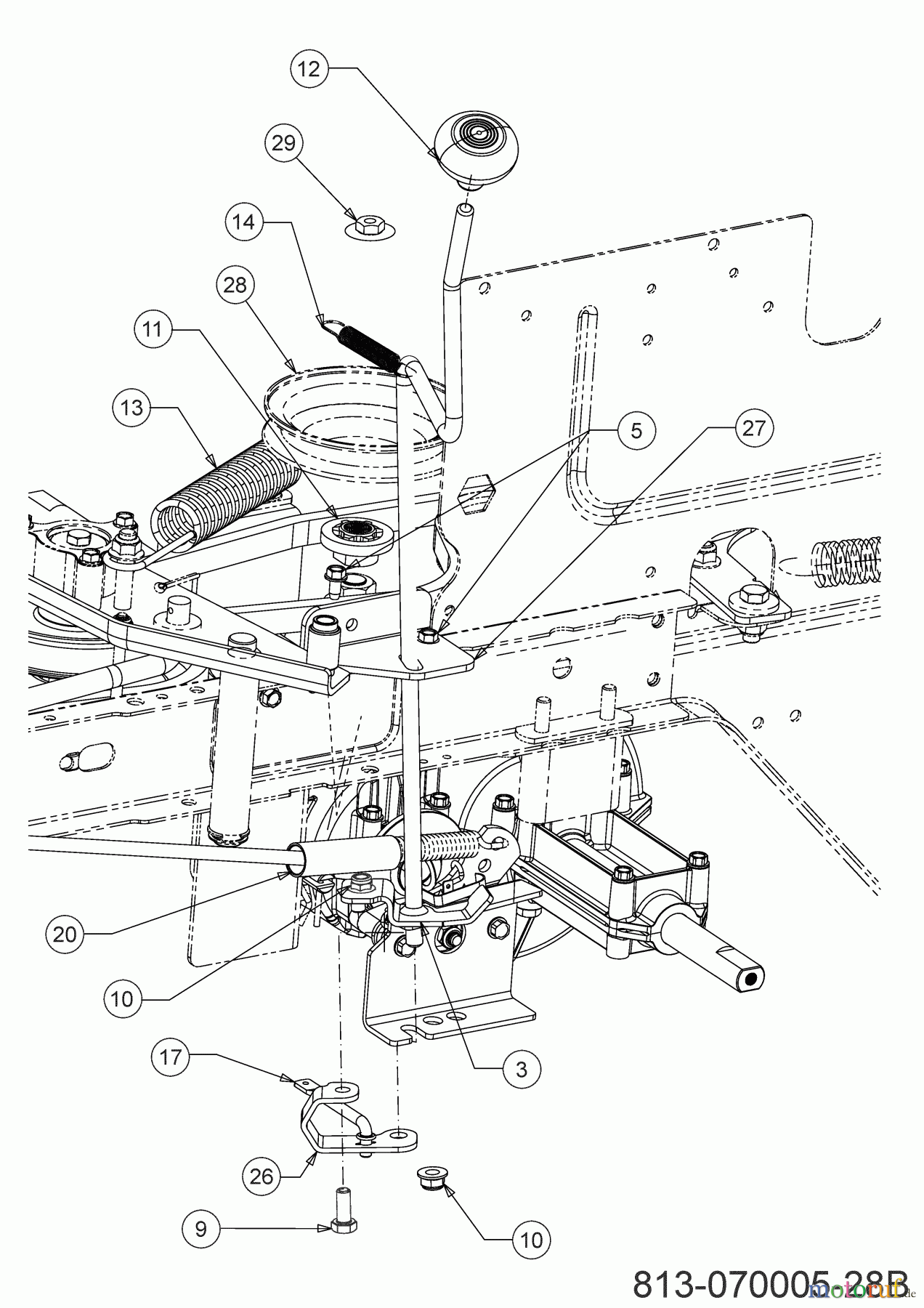  Bricolage Rasentraktoren INV A13092 AB 13BH76SE648 (2021) Schalthebel