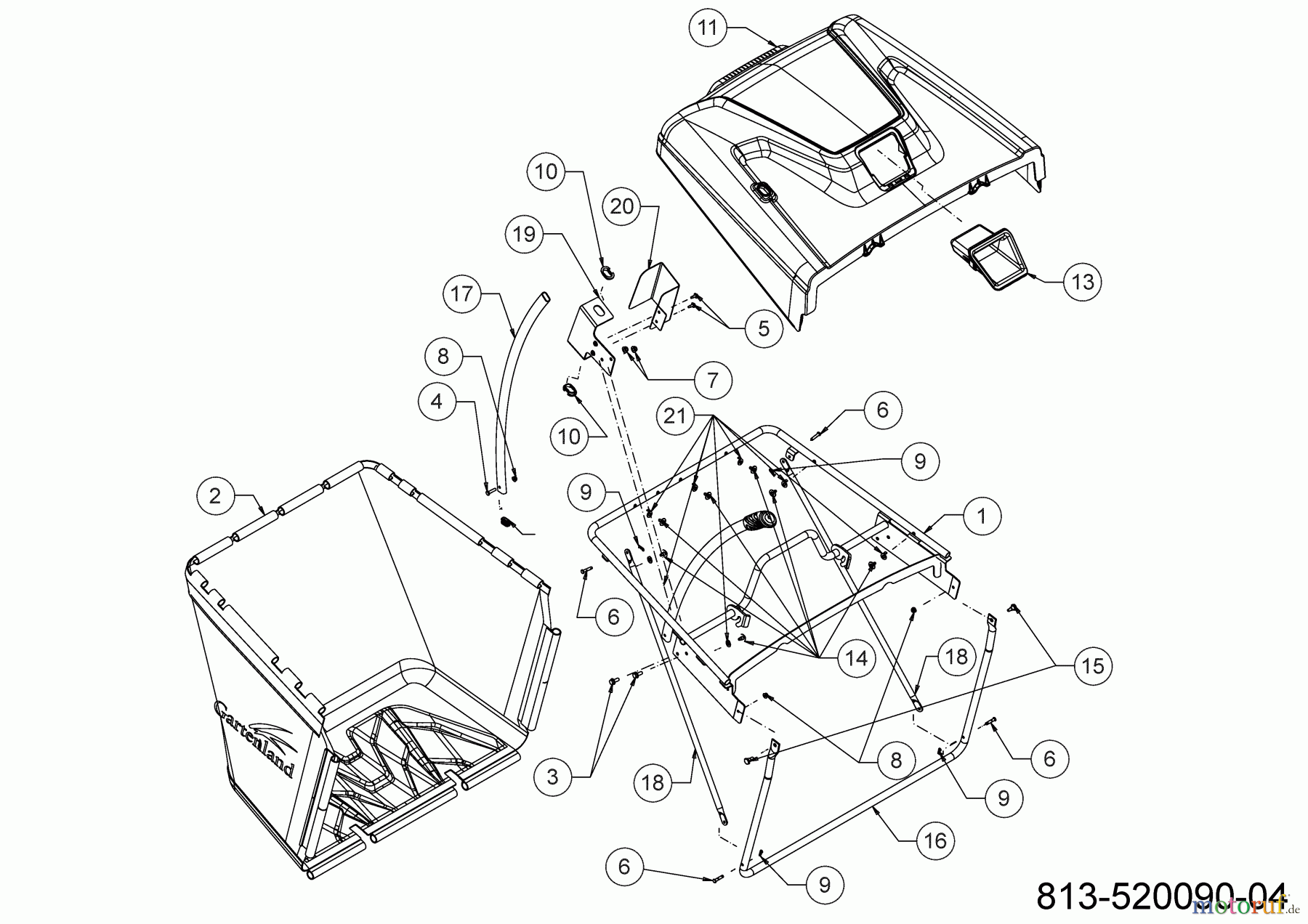  Gartenland Rasentraktoren GL 17,5-95 H 13C8A1KB640 (2021) Grasfangeinrichtung
