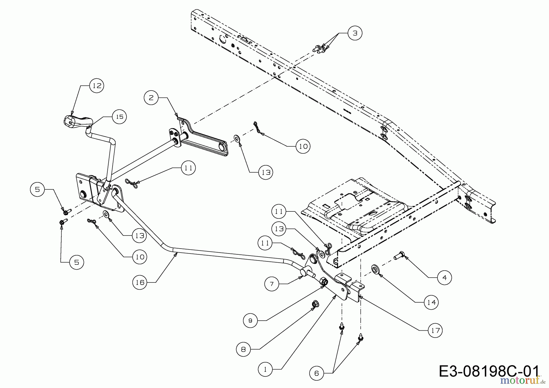  MTD Rasentraktoren Minirider 60 RDHE 13A521SC600  (2020) Mähwerksaushebung