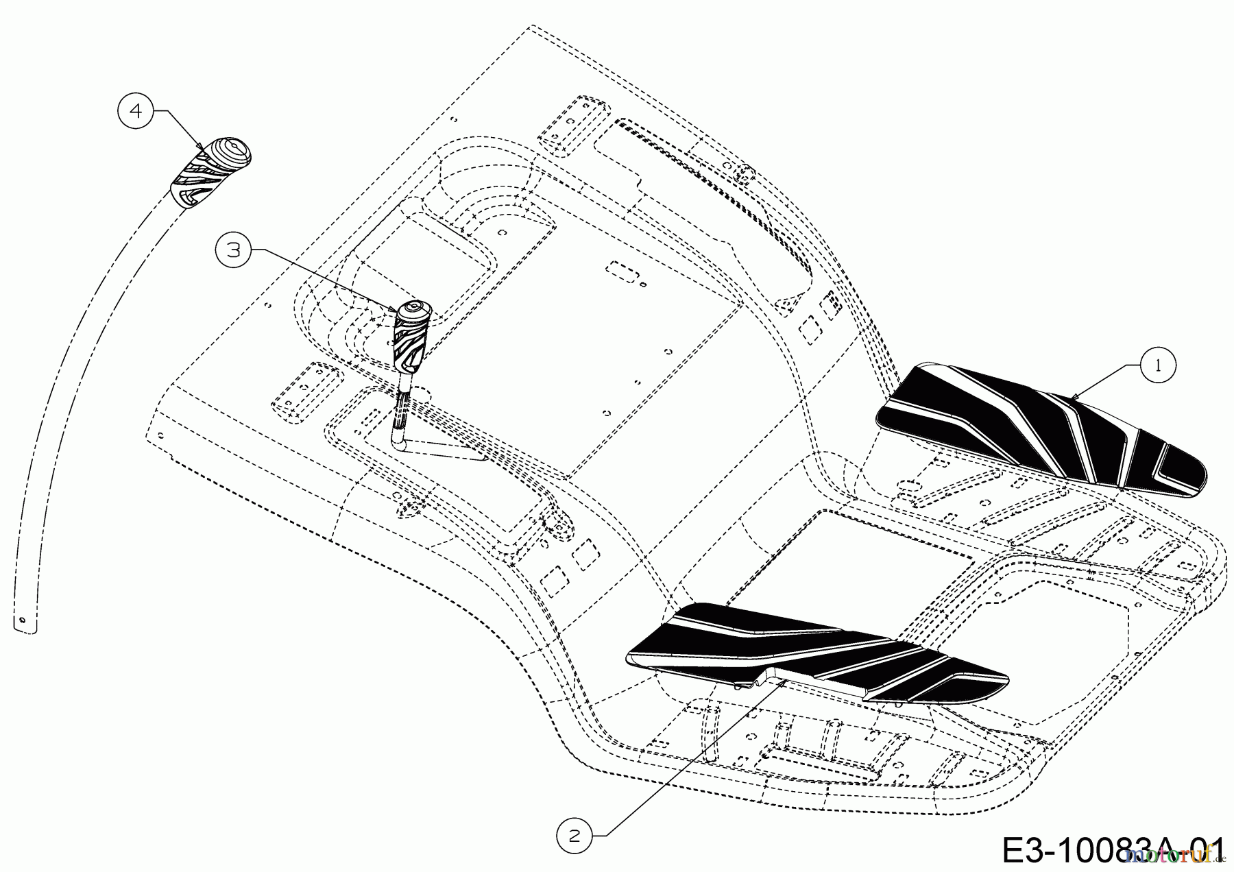  Gartenland Rasentraktoren GL 17,5-95 H 13C8A1KB640 (2021) Handgriffe, Trittbrettbelag