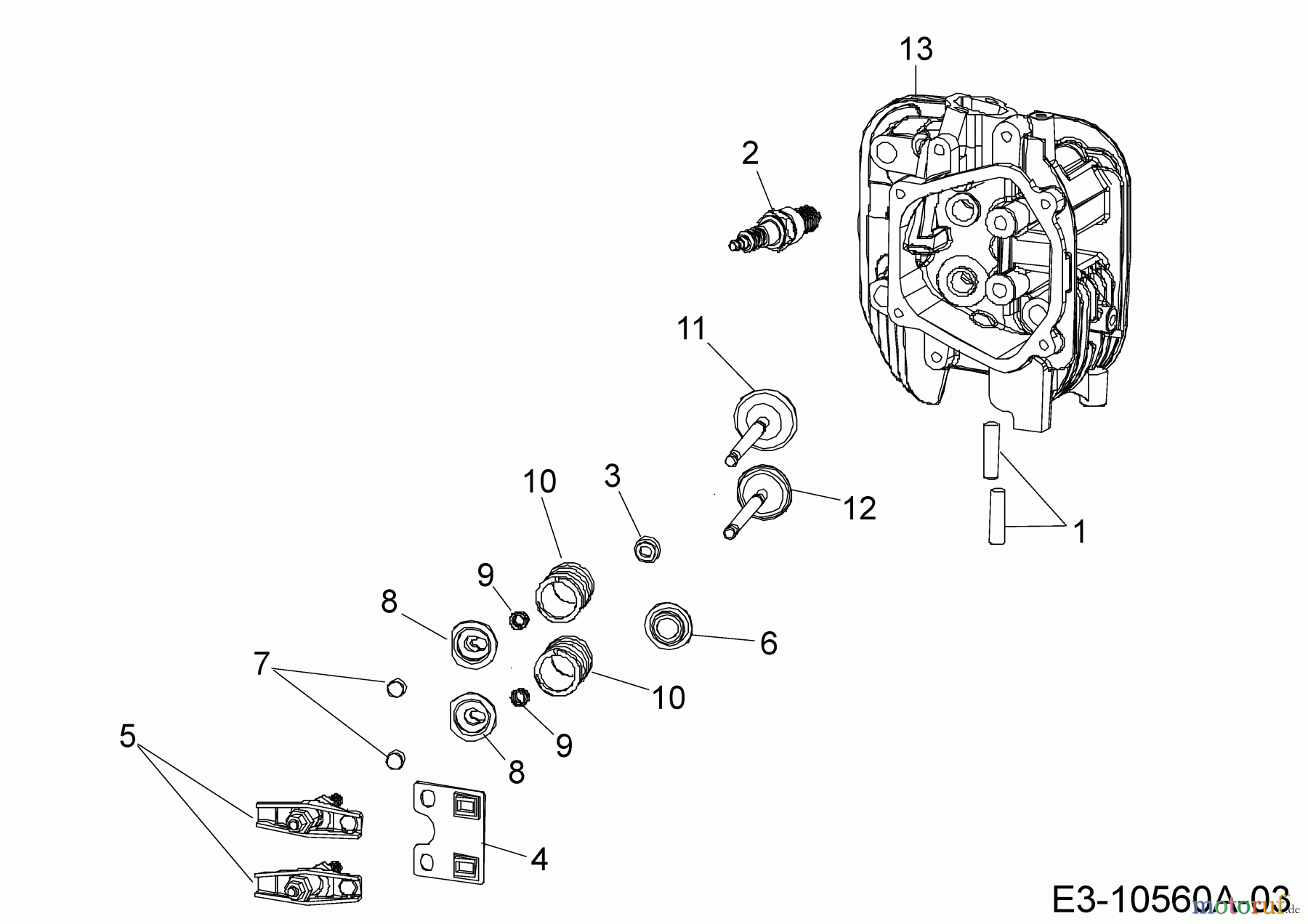  MTD-Motoren Vertikal 9Q78HW 752Z9Q78HW (2020) Zylinderkopf links