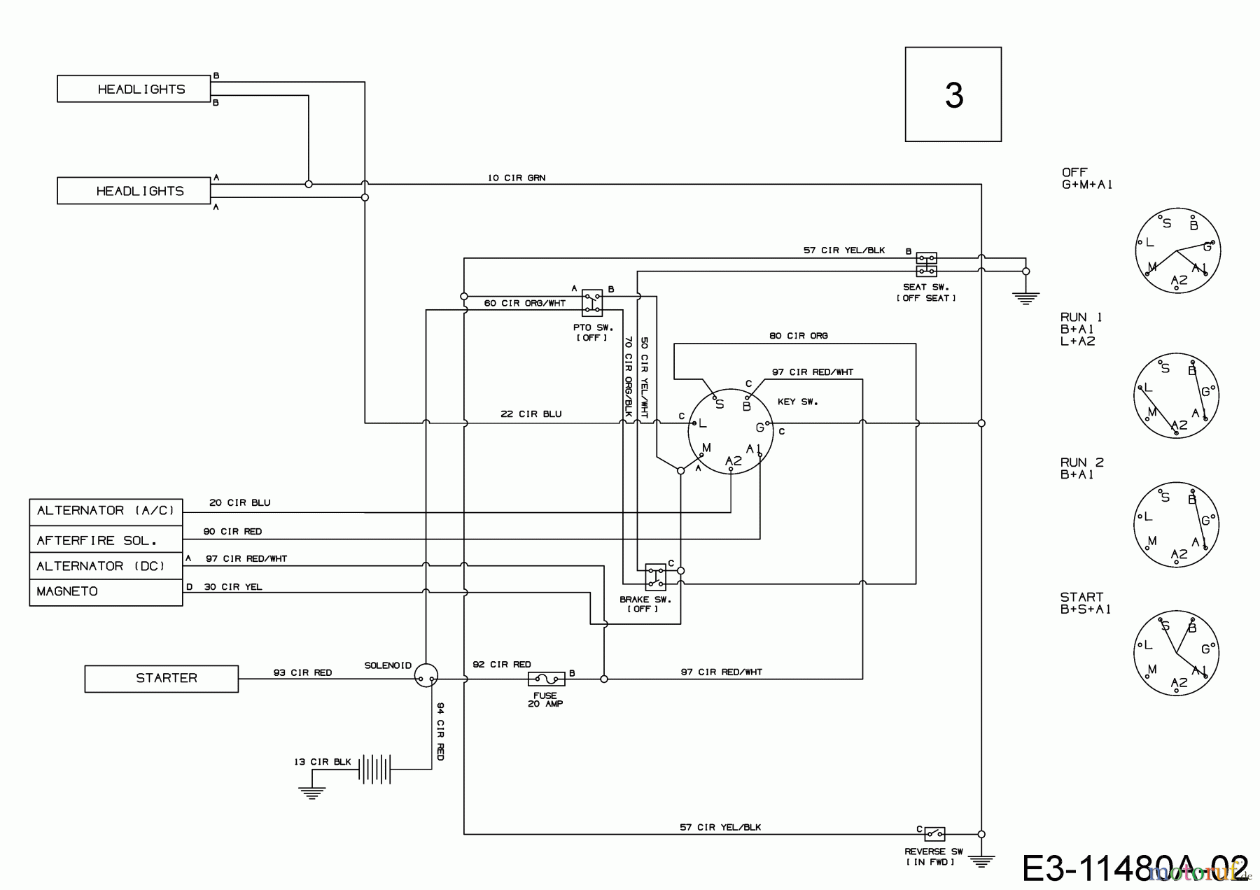  Tigara Rasentraktoren TG 13 / 96 TE 13A776KF649 (2022) Schaltplan