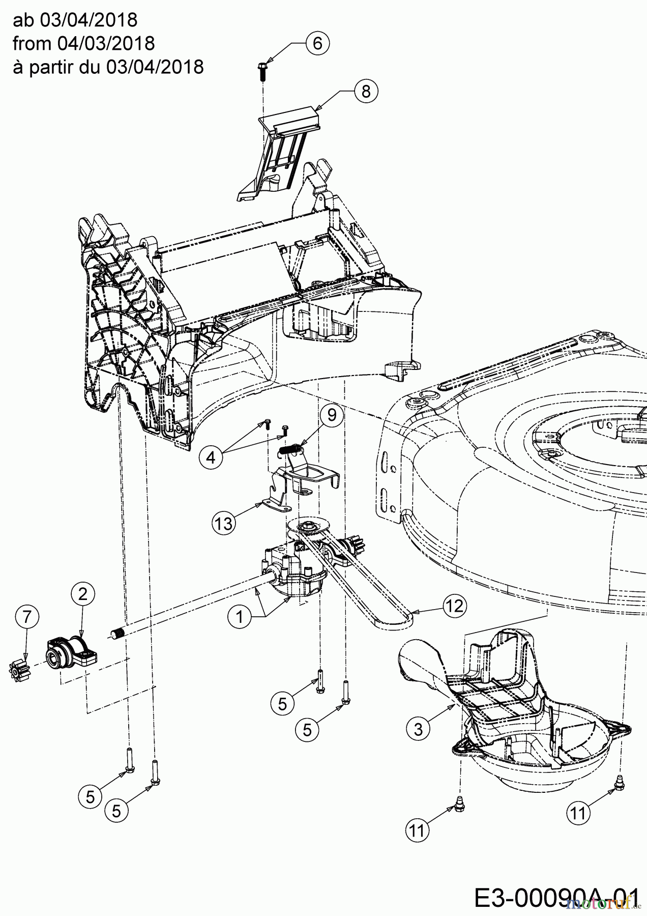  Cub Cadet Motormäher mit Antrieb LM2 DR53 12C-PRKC603  (2018) Getriebe, Keilriemen ab 03/04/2018