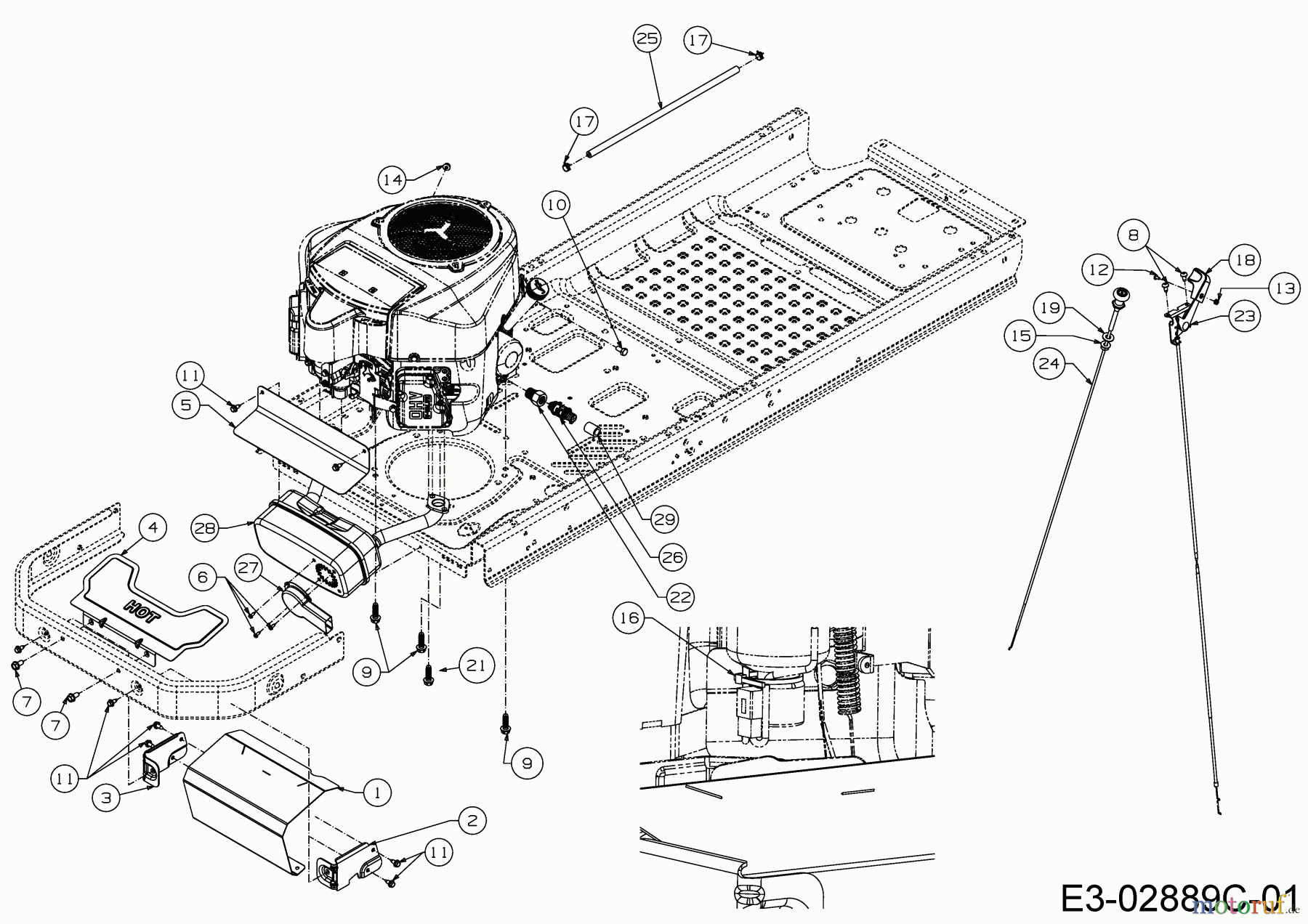  Cub Cadet Zero Turn XZ2 107 17CICBDS603 (2019) Choke- und Gaszug, Motorzubehör