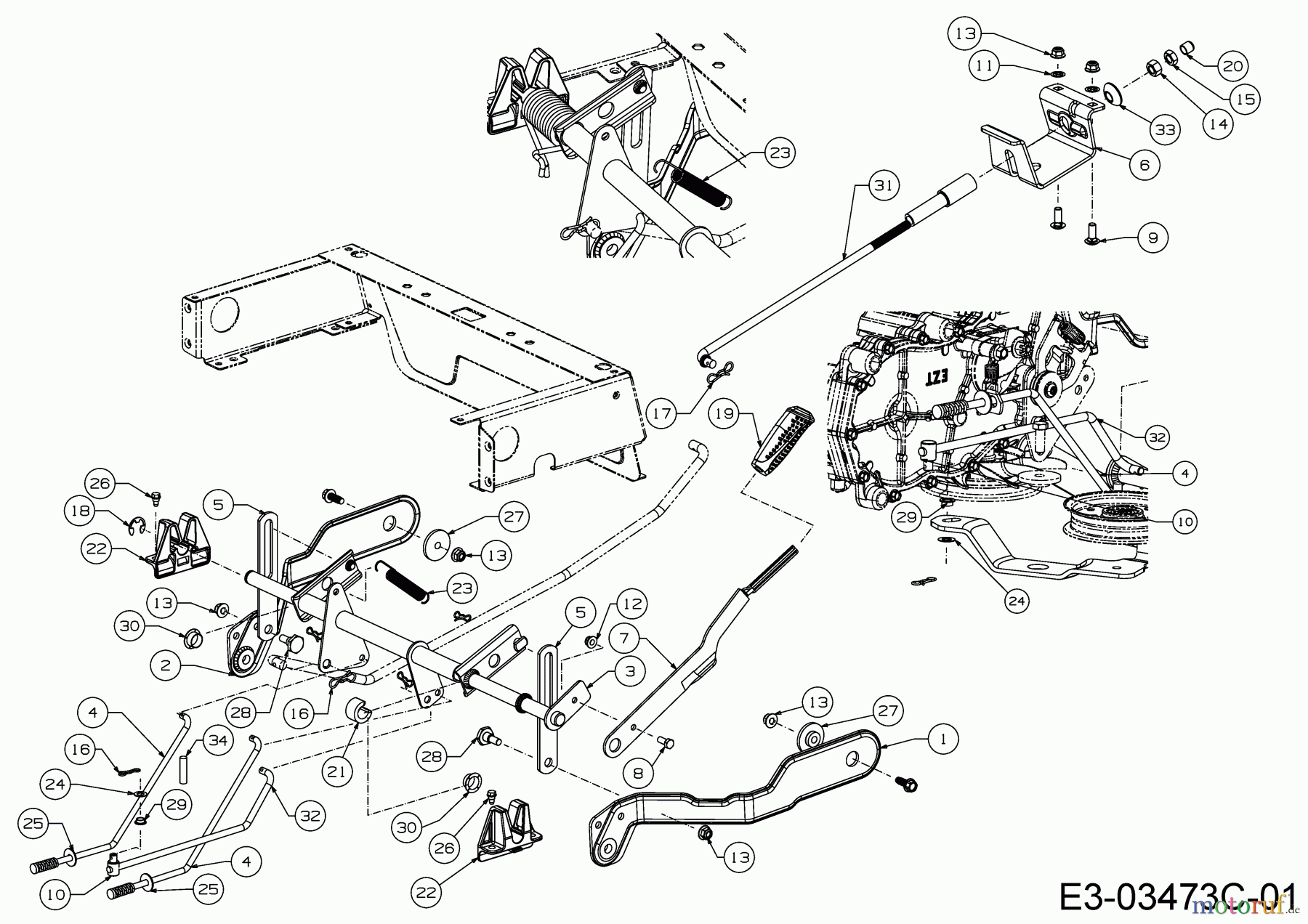  Cub Cadet Zero Turn XZ2 107 17CICBDS603 (2019) Mähwerksaushebung