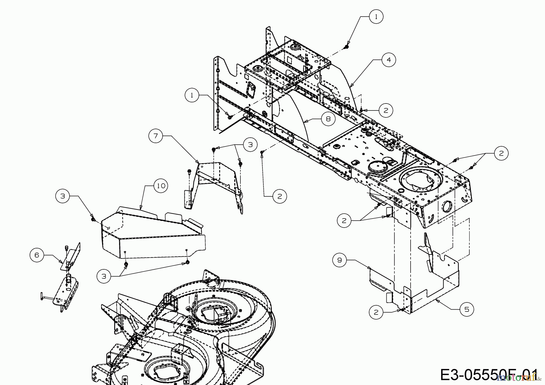  Cub Cadet Rasentraktoren LT3 PR105 13AJ71DN603  (2020) Abdeckungen Mähwerk N (41