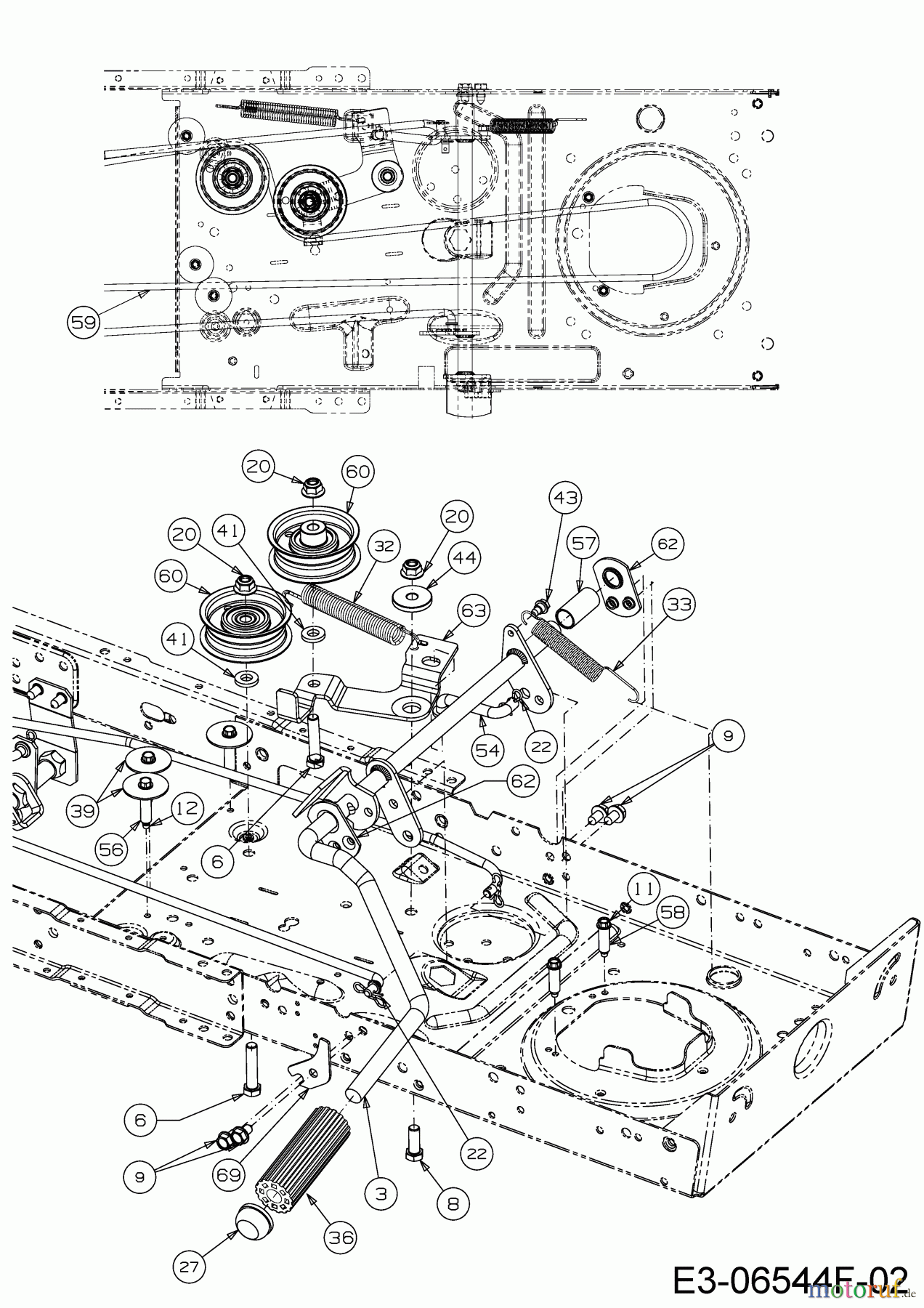  Cub Cadet Rasentraktoren LT3 PS107 13IT79DG603  (2020) Fahrantrieb, Keilriemen, Pedal