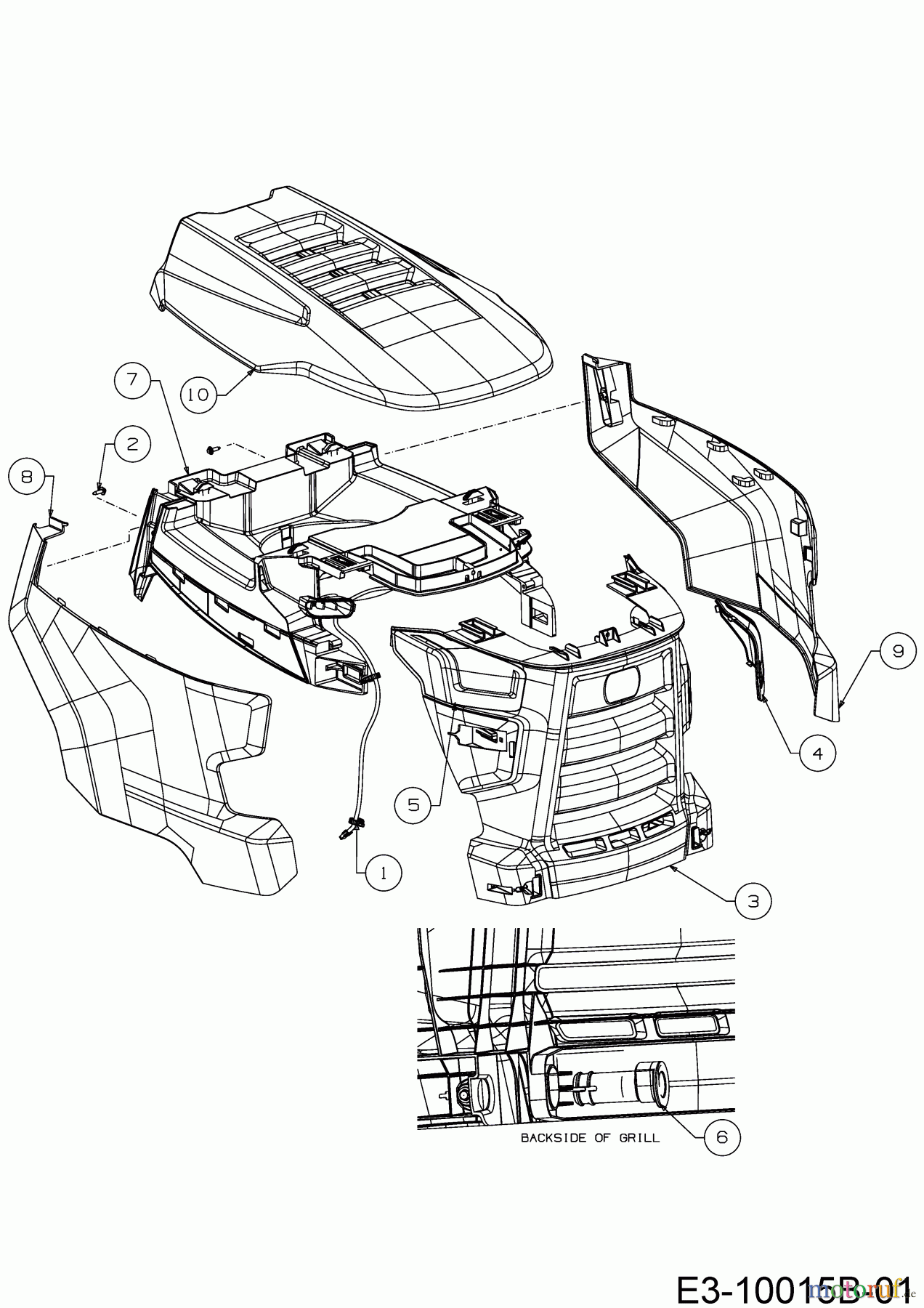  Cub Cadet Gartentraktoren XT3 QS137 14AIA5CA603  (2020) Motorhaube C-Style