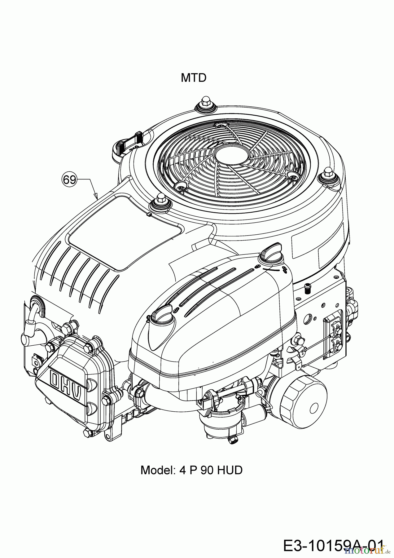  Cub Cadet Rasentraktoren LT1 NR92 13J276DE603  (2019) Motor MTD